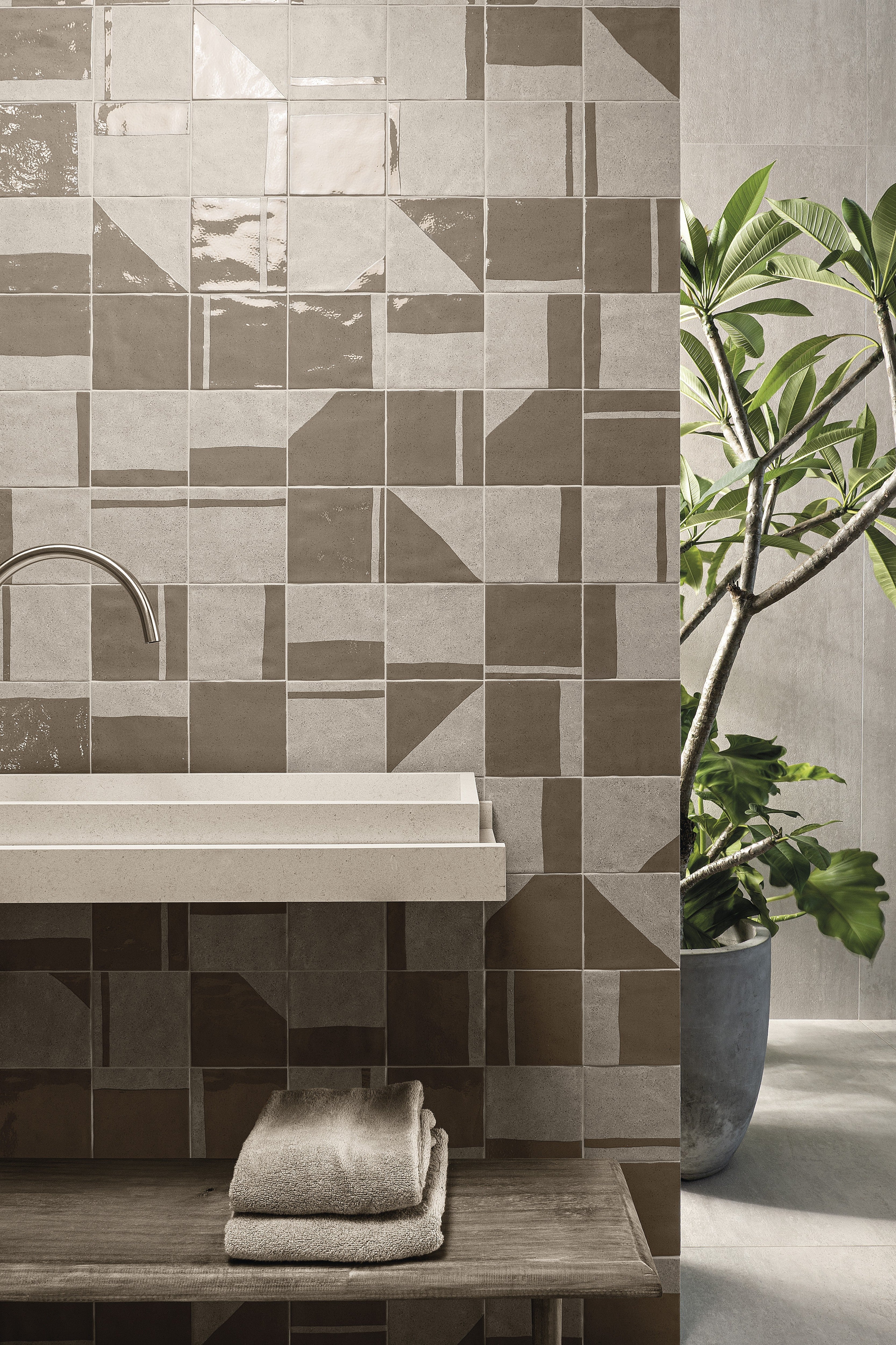 ETHEREAL HARMONY: Ginger Melody Field Tile (6"x6"x7-mm | gloss-matte | pressed)