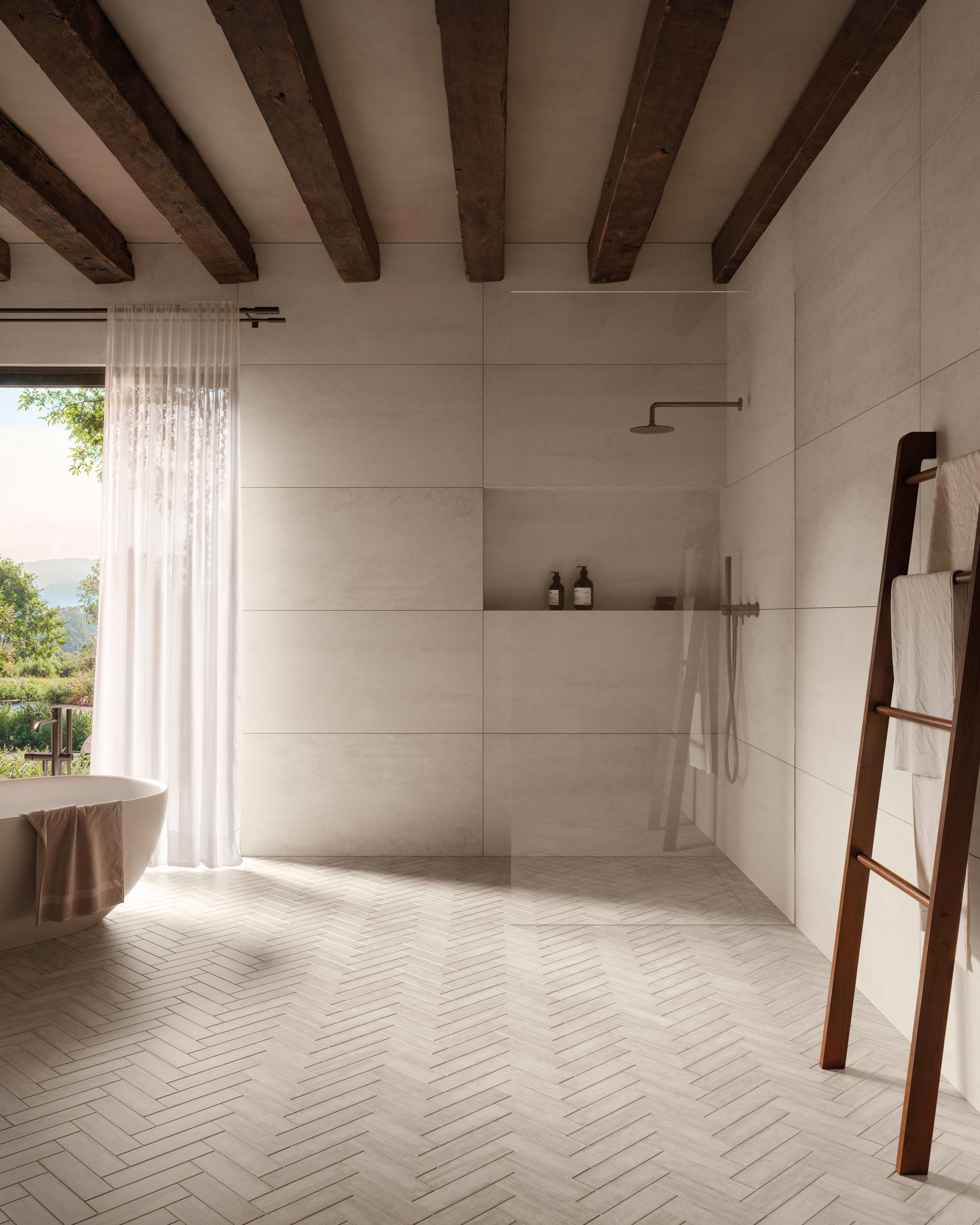 ETHEREAL HARMONY: Whispering Cloud Field Tile (12"x24"x8-mm | natural | rectified)