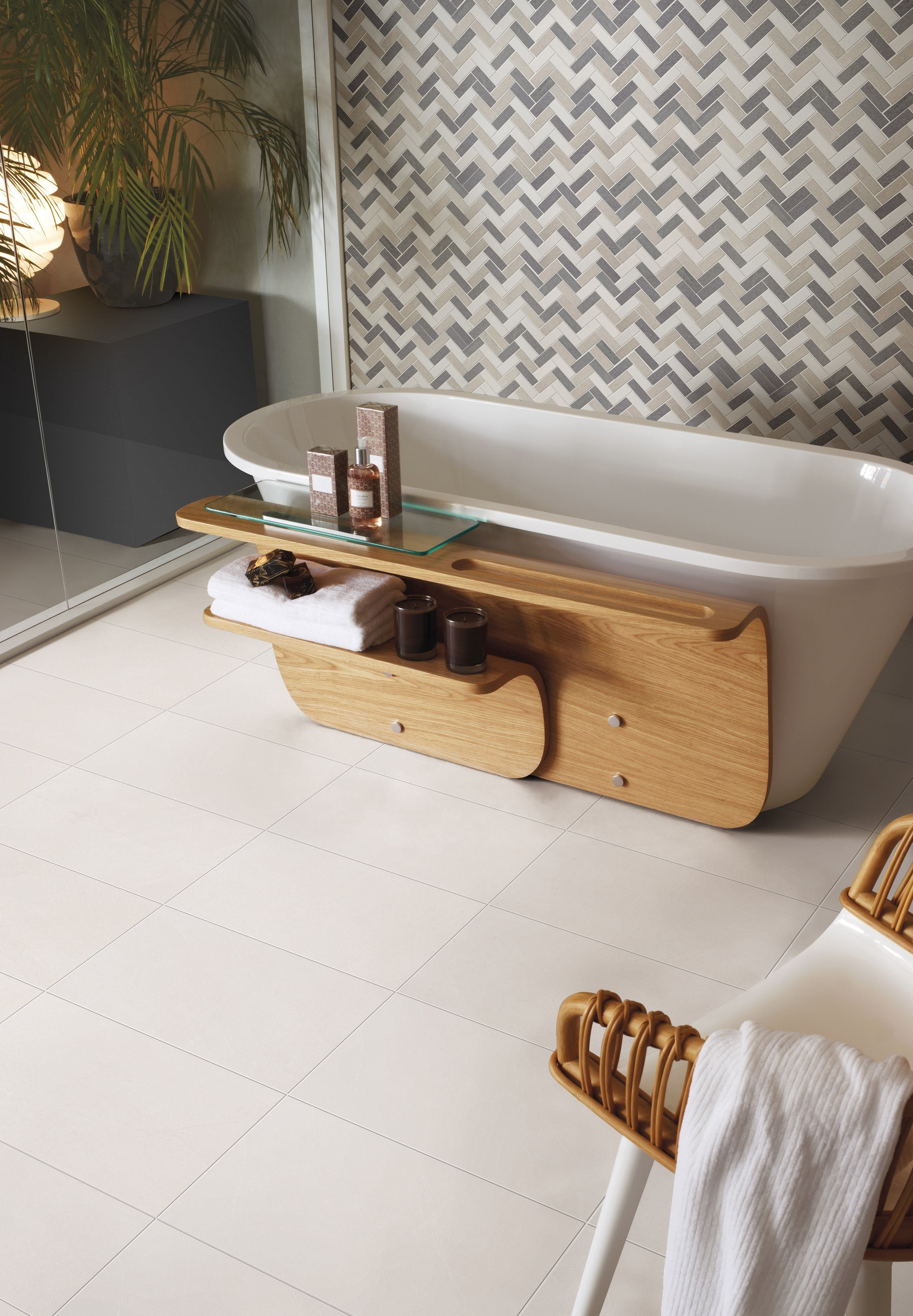 LUSTROUS RIVIERA: Sandy Shoal Straight Stack 2X2 Mosaic (12"x12"x8-mm | natural | rectified)