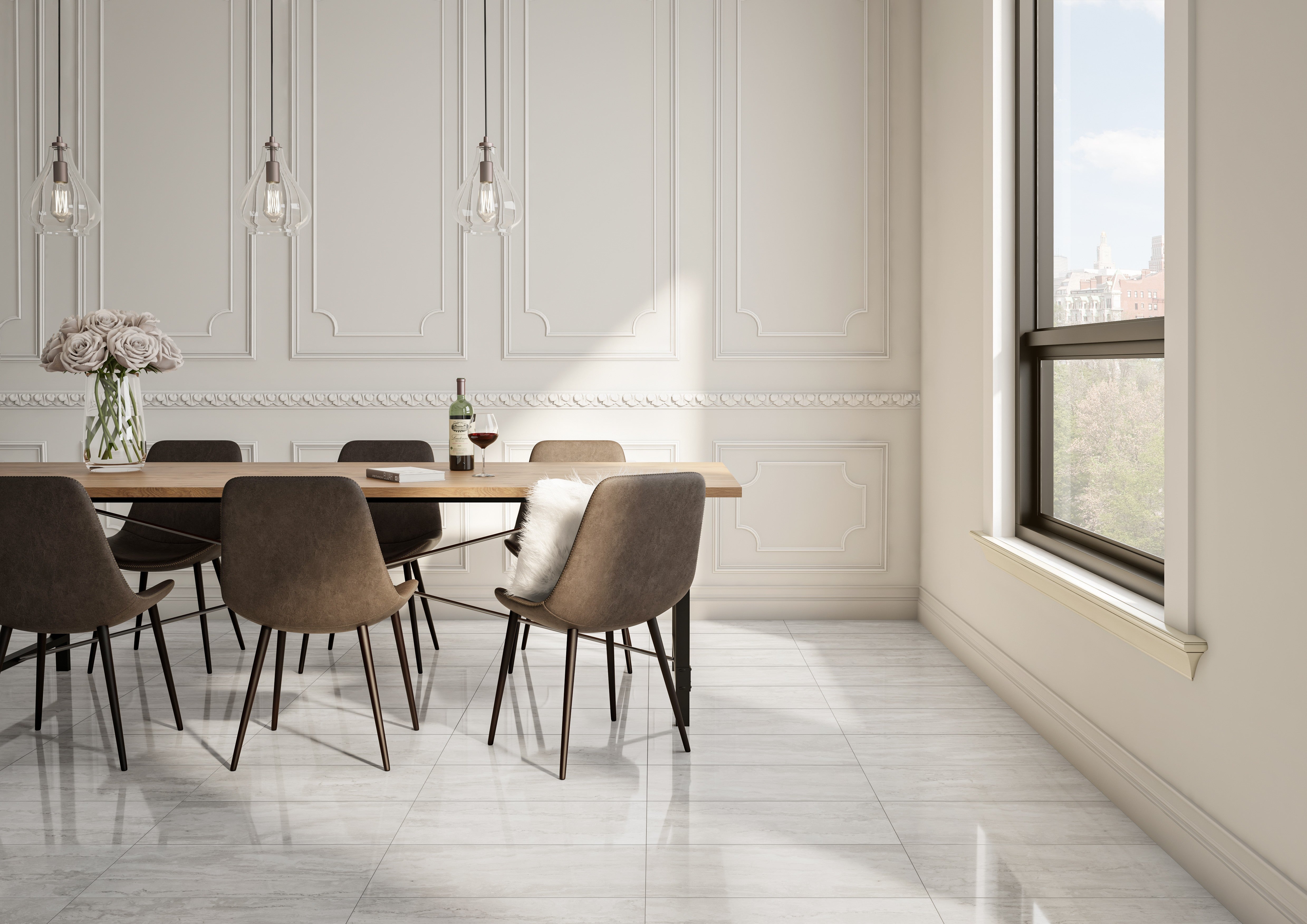 MYSTIC METROPOLIS: Skyscraper Sheen Bullnose Trim (3"x12"x8-mm | natural | rectified)