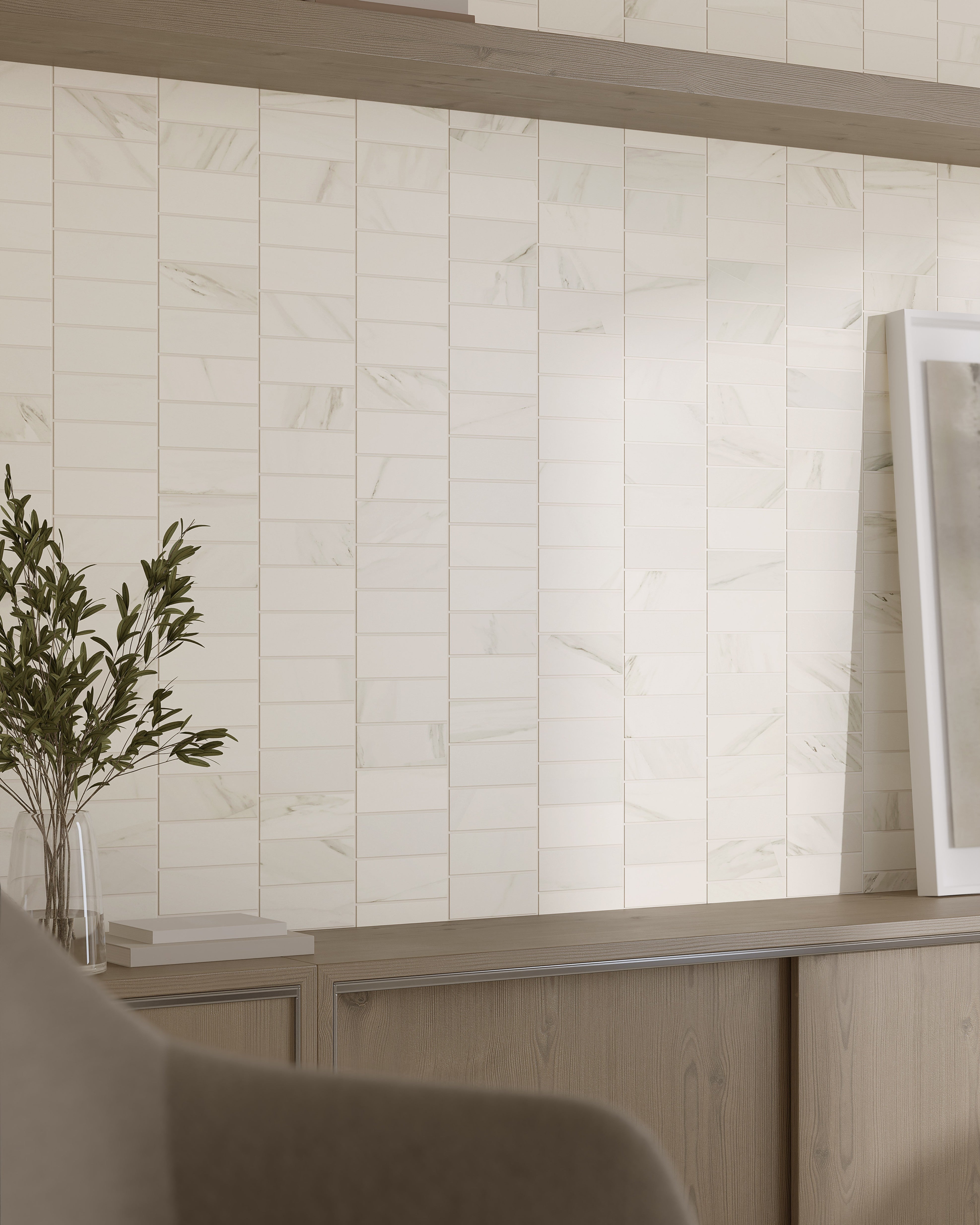 NORDIC REVERIE: Harbor Pearl Bullnose Trim (3"x12"x8-mm | polished | rectified)