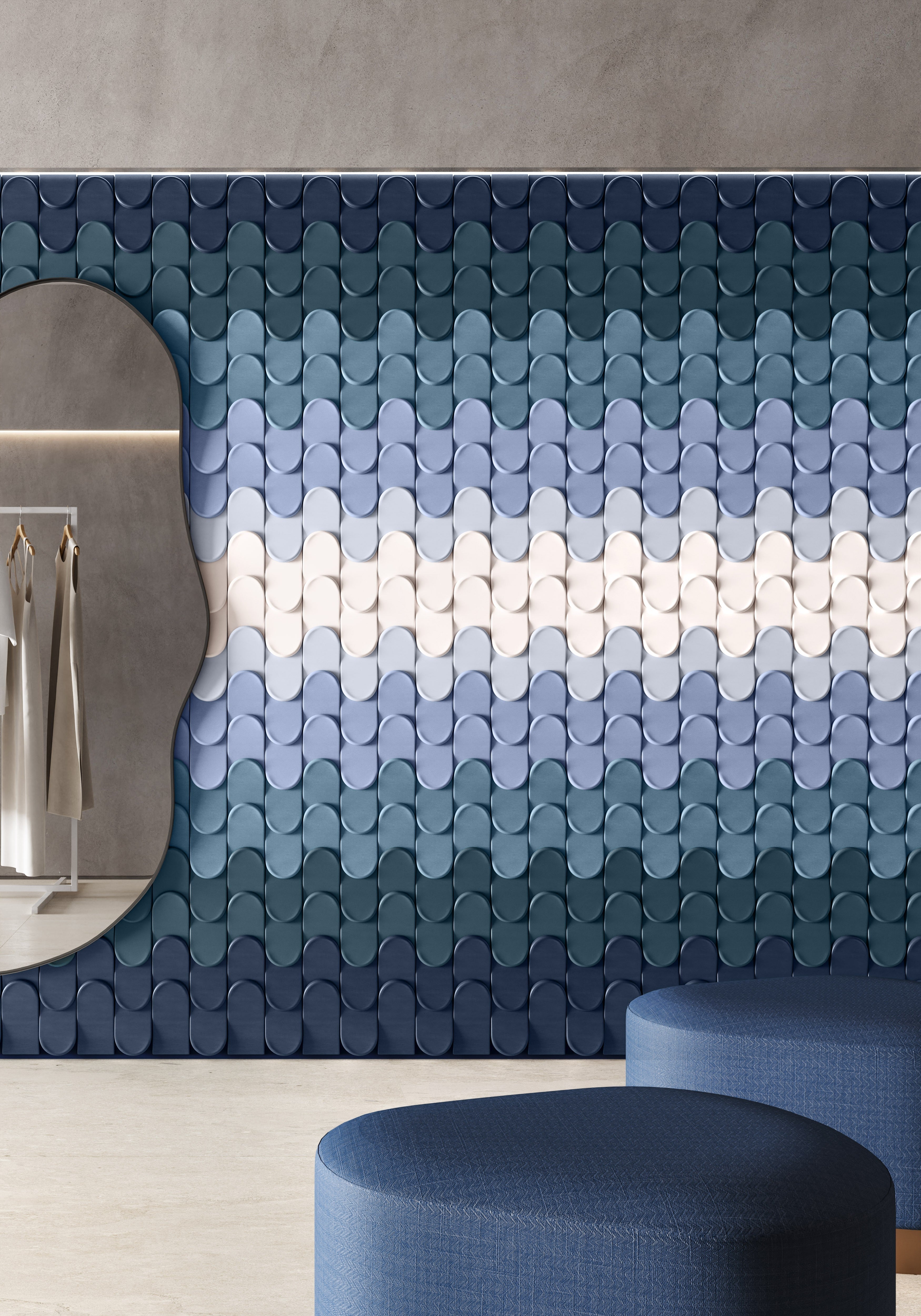 PALETTE PRODIGY: Prodigy Ultramarine Arched Field Tile (3"x7 1/2"x10-mm | matte | pressed)