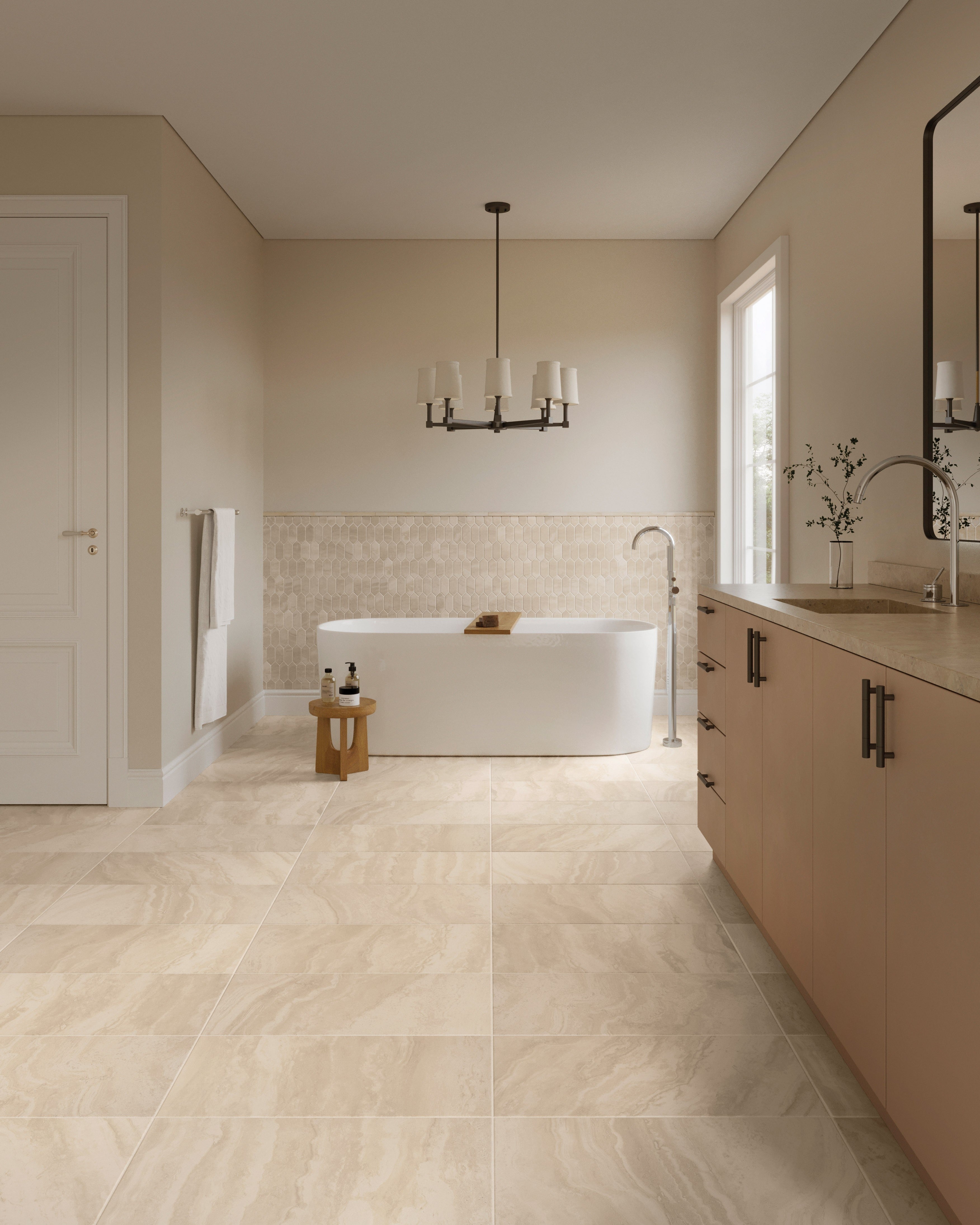 ROMAN ECHO: Beige Basilica Bullnose Trim (3"x12"x8-mm | natural | rectified)