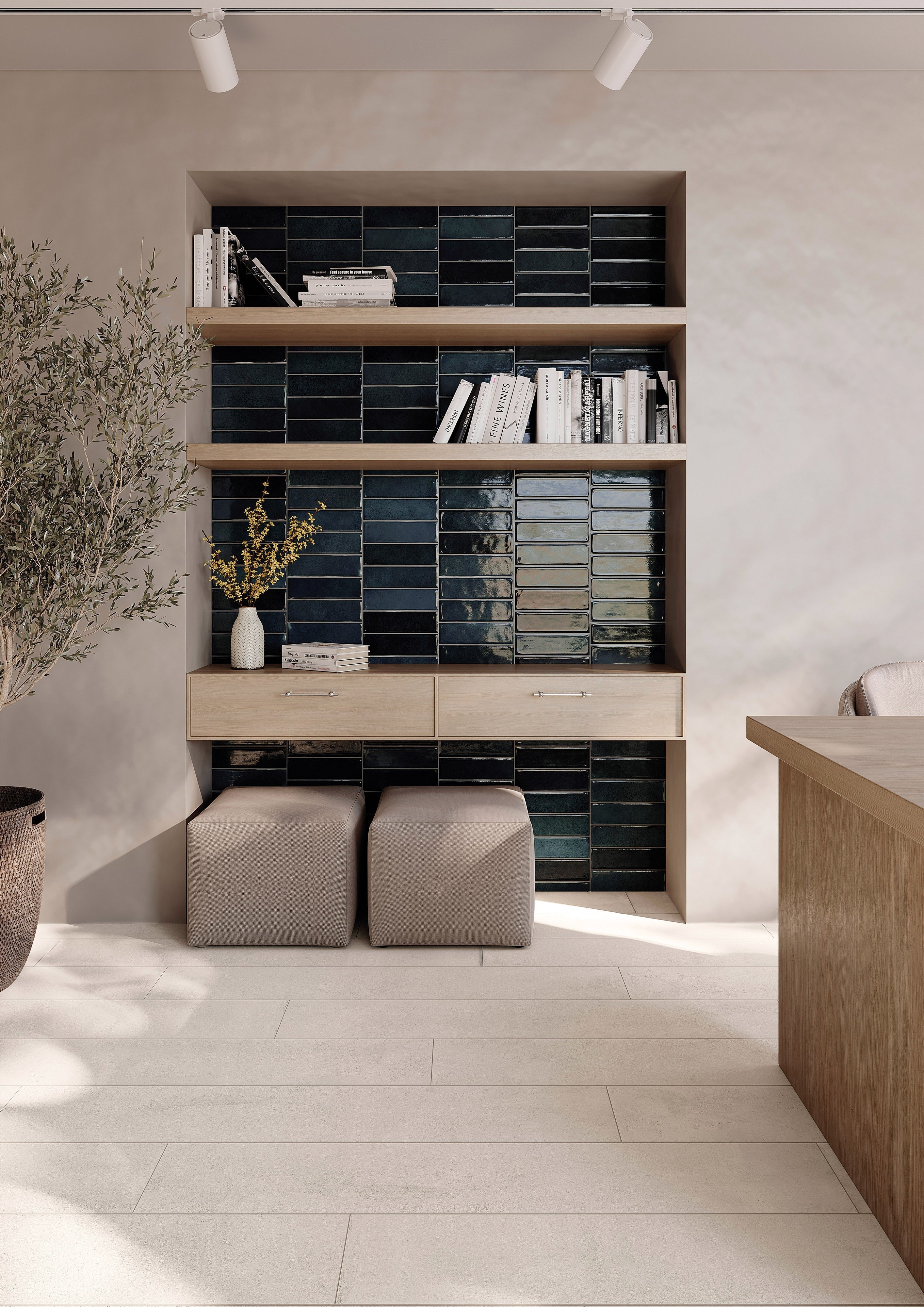 RUSTIC RESERVOIR: Reservoir Lagoon Luster Field Tile (3"x10"x8-mm | glossy | pressed)