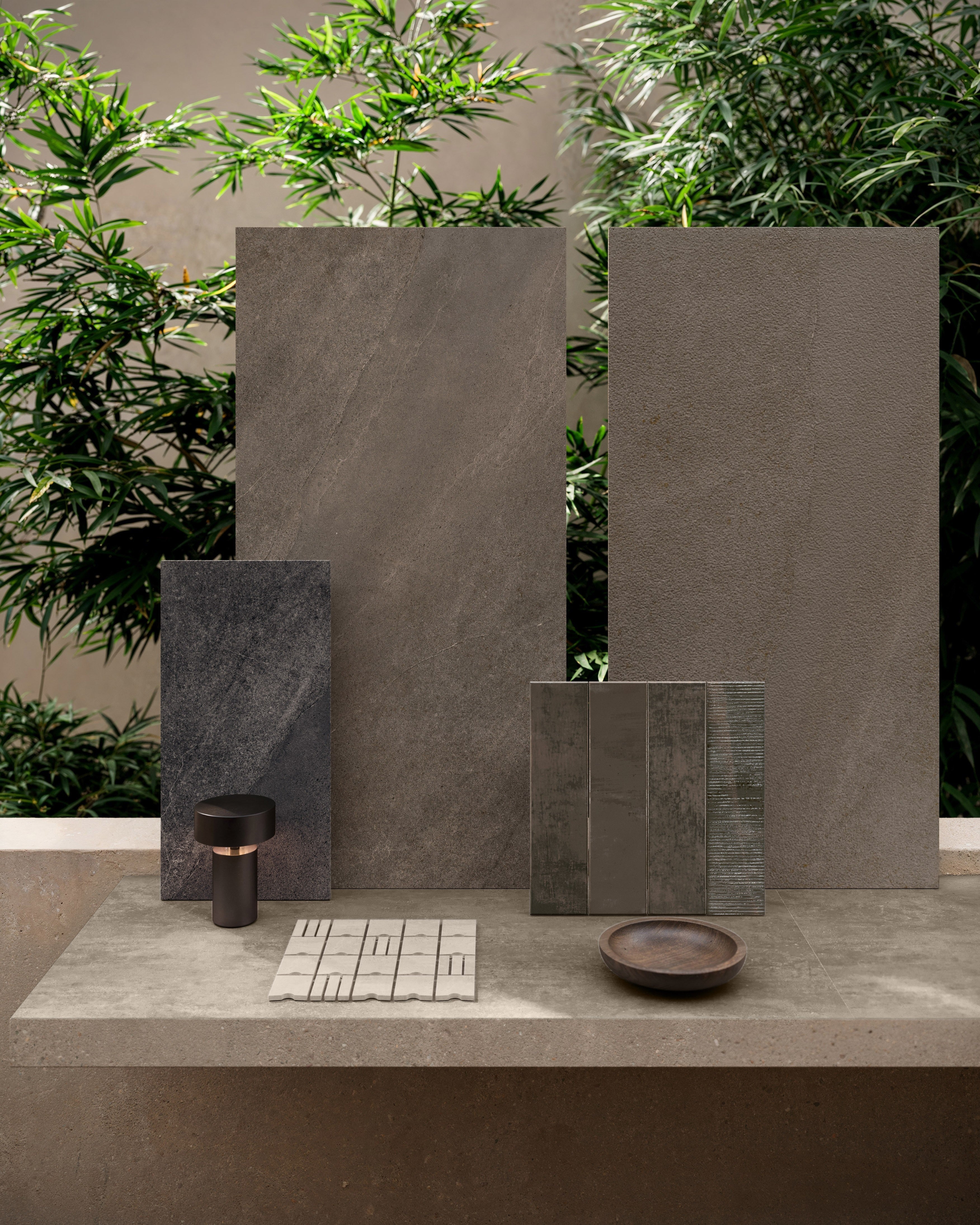 SANTORINI SERENITY: Basalt Bedrock Bullnose Trim (3"x12"x8-mm | natural | rectified)