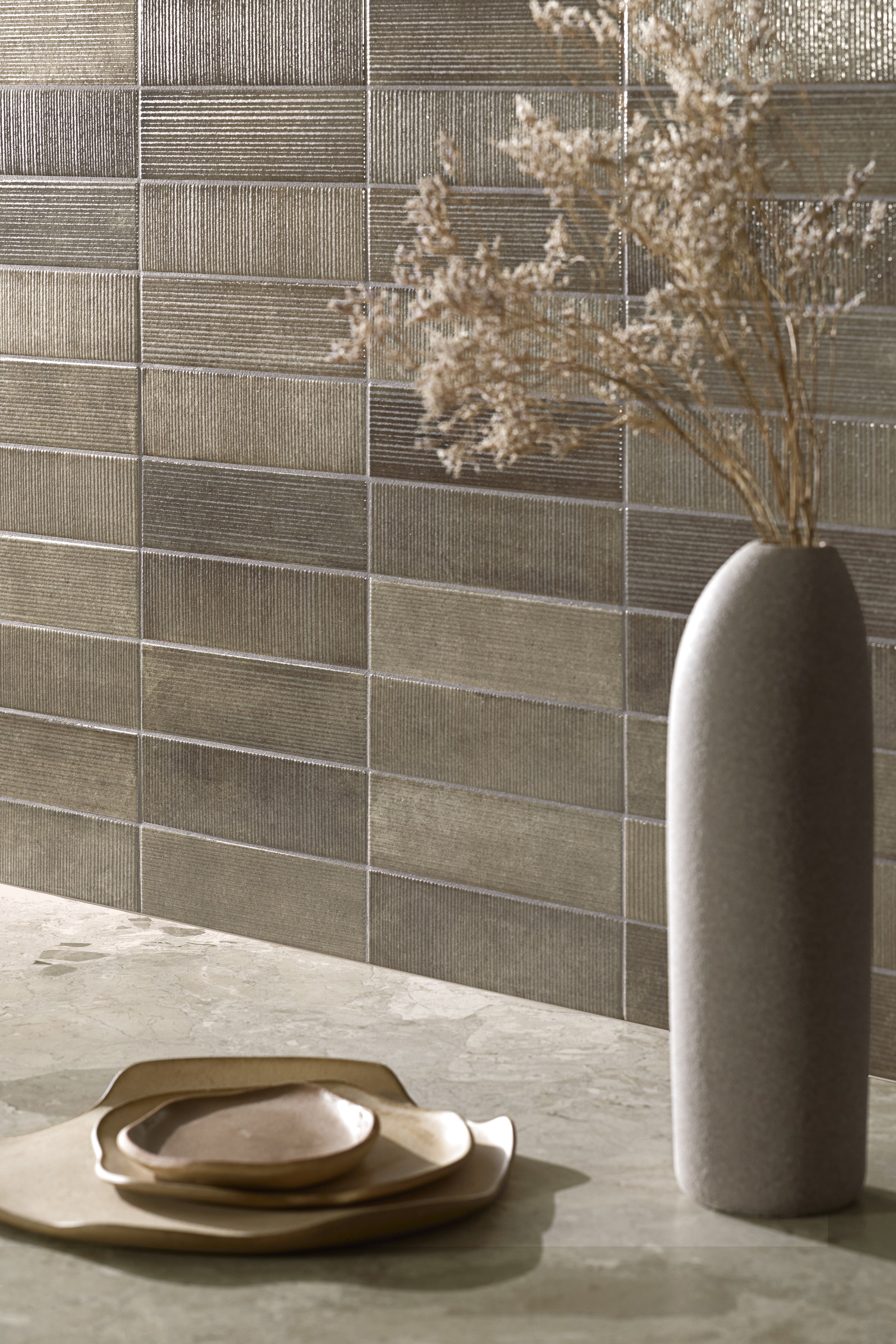 SCULPTED HARMONY: Latte Harmony Textured Field Tile (6"x6"x8.6-mm | glossy | pressed)