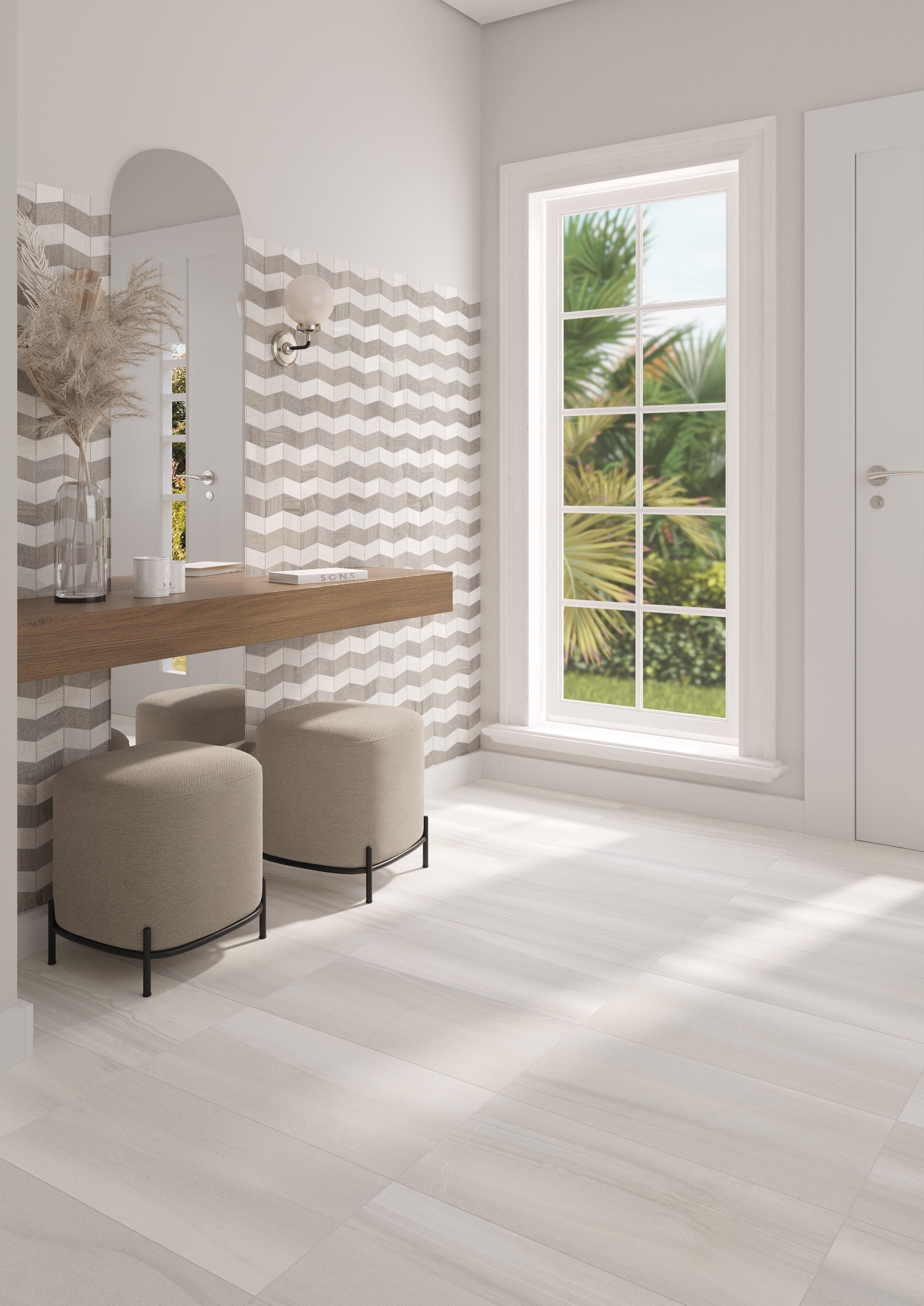 SILHOUETTE SANDS: Marshmallow Bliss Bullnose Trim (3"x12"x8-mm | natural | pressed)