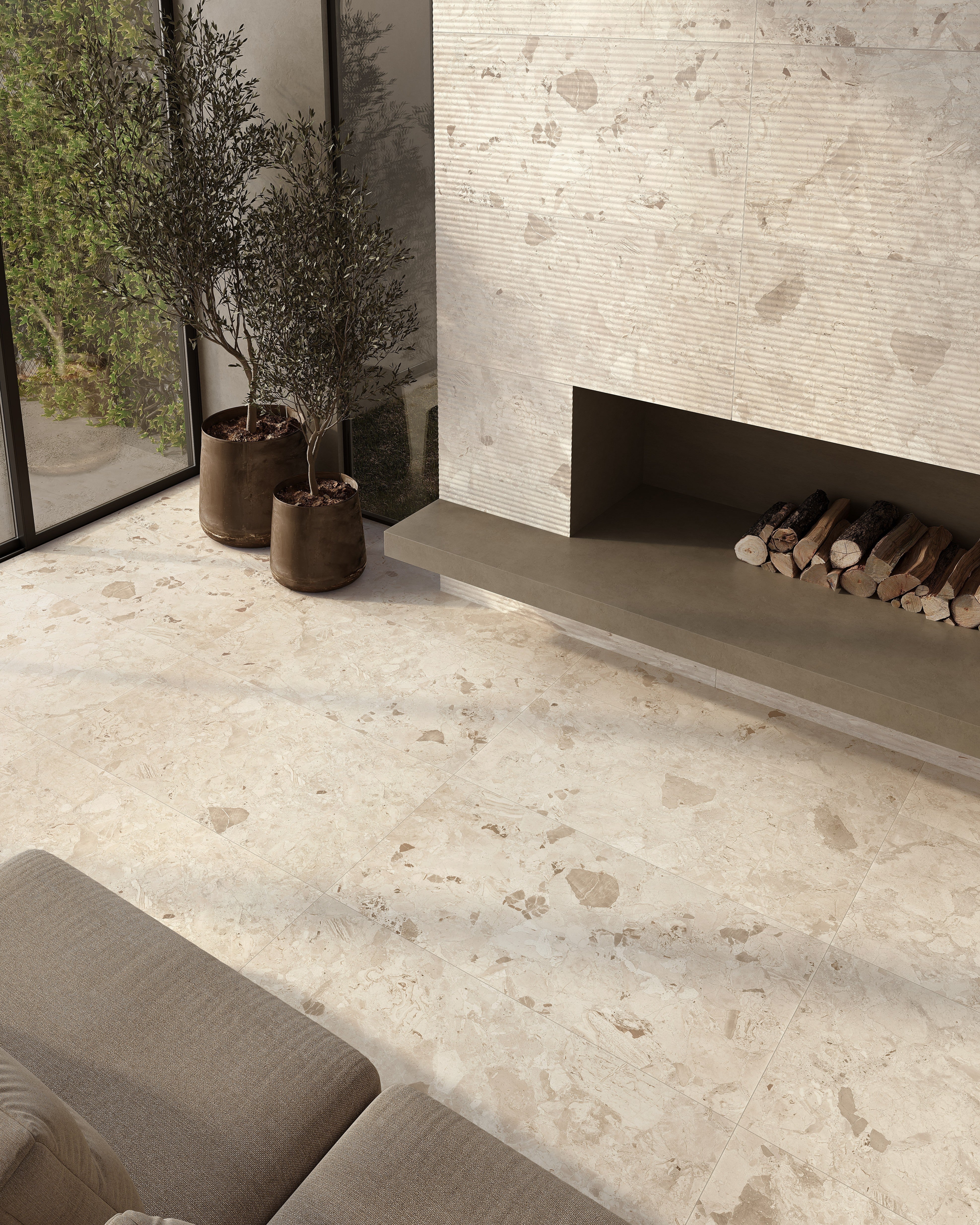 STONEWORK SONATA: Almond Aria Straight Stack 1.5X1.5 Mosaic (12"x12"x8.5-mm | natural | rectified)