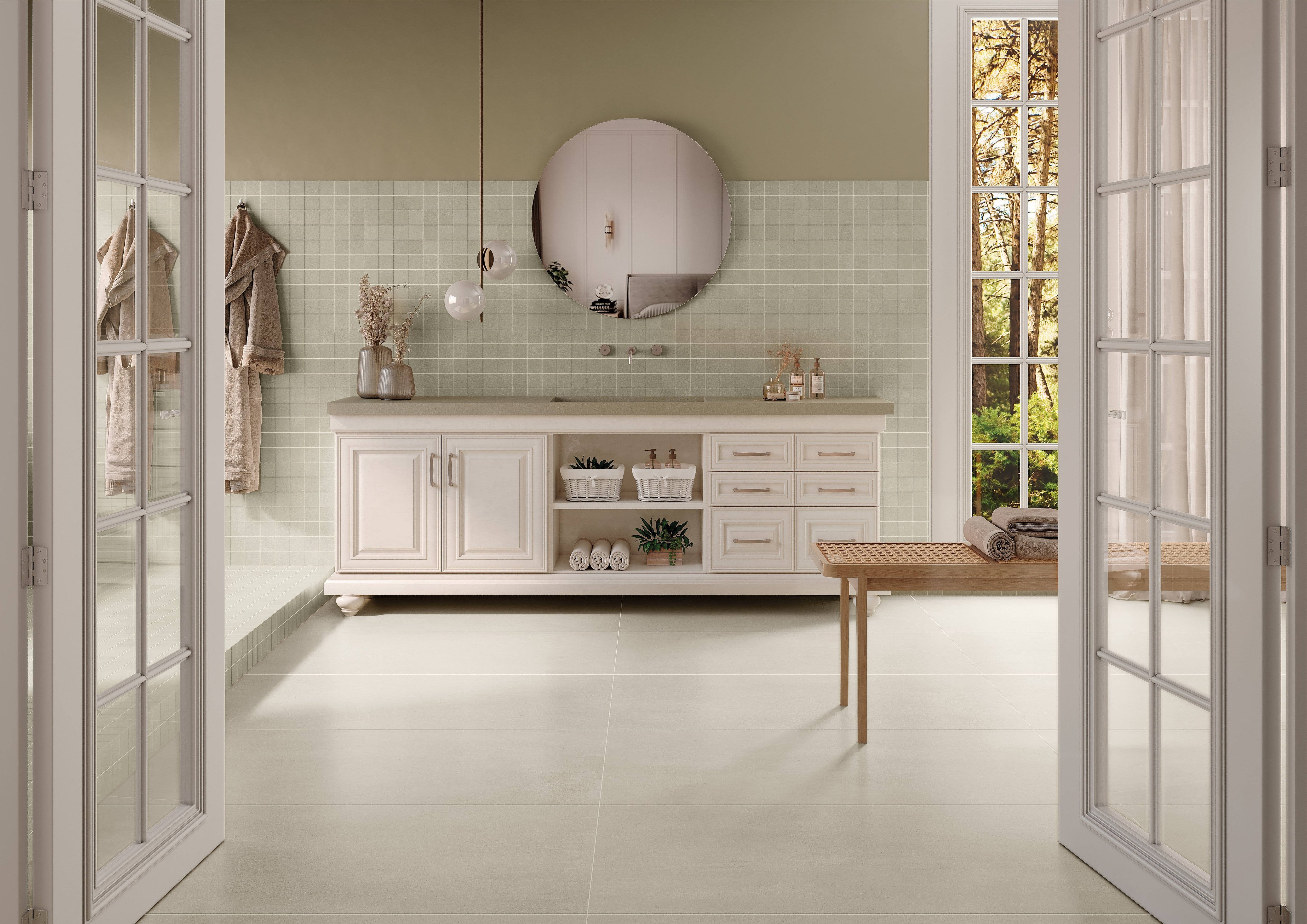 URBAN ECHOES: Verdant Veil Bullnose Trim (3"x12"x8-mm | natural | rectified)