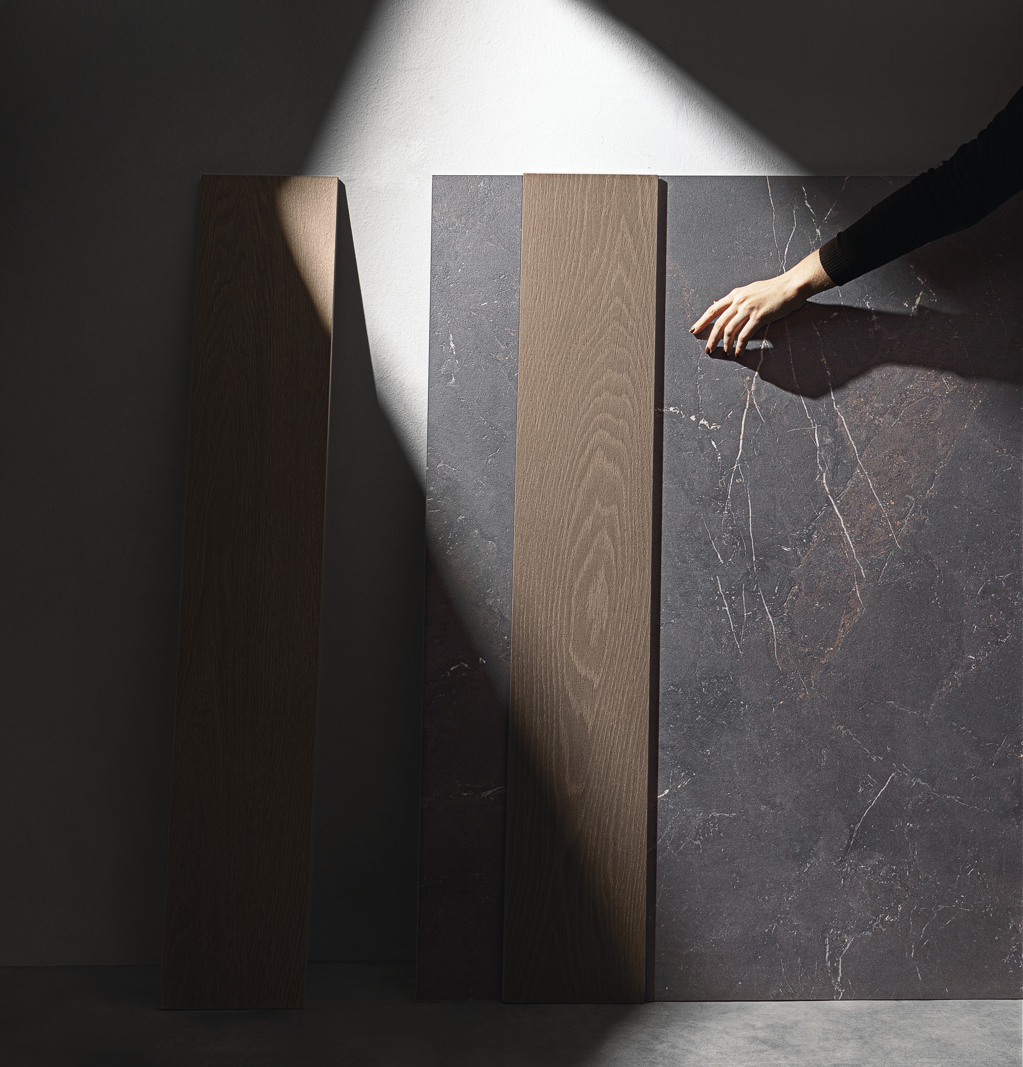 URBAN SILHOUETTE: City Shadow Straight Stack 1.5X1.5 Mosaic (12"x12"x8-mm | polished | rectified)