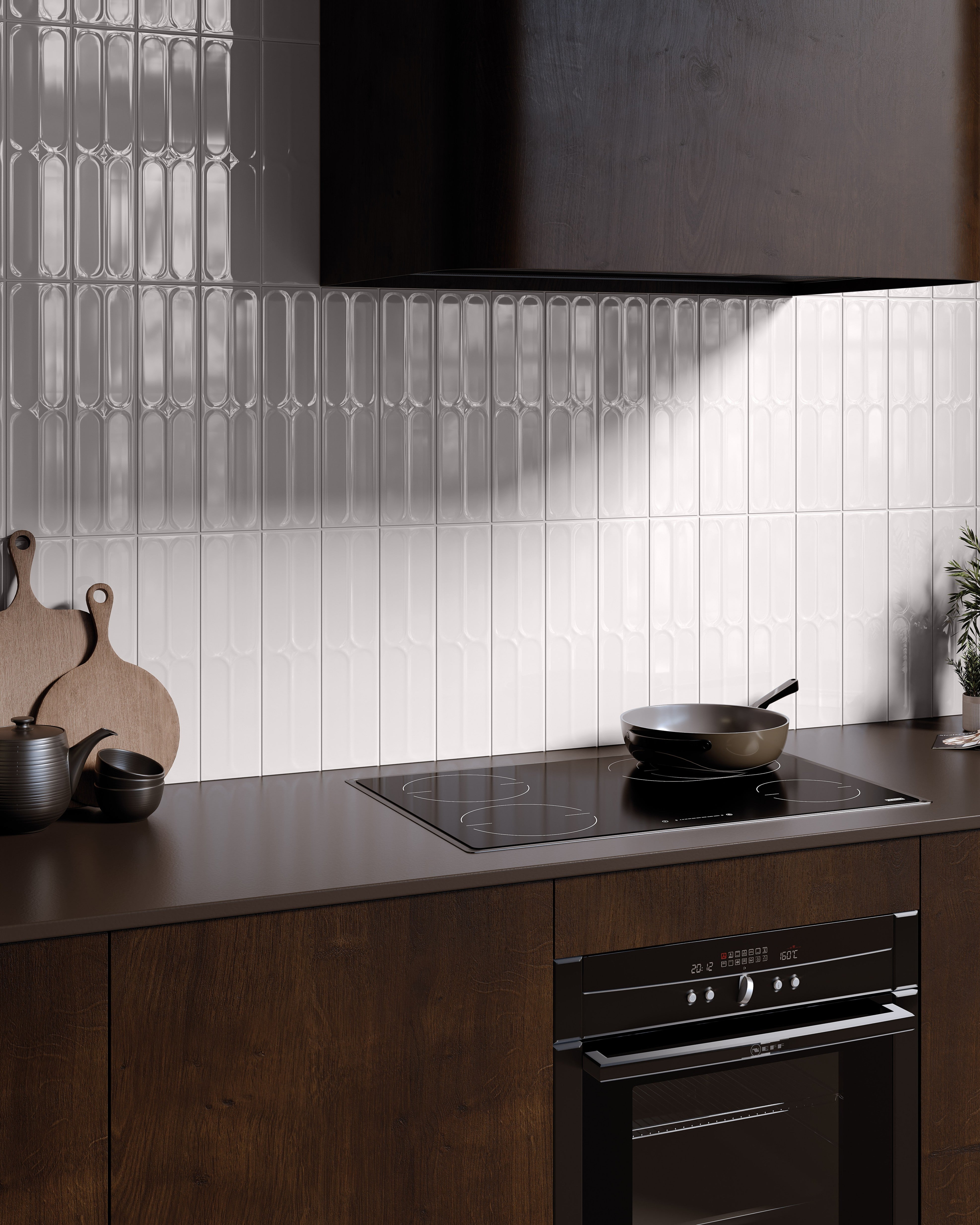 VANGUARD VISTA: Polar Panorama Flow Field Tile (4"x16"x7-mm | matte | pressed)