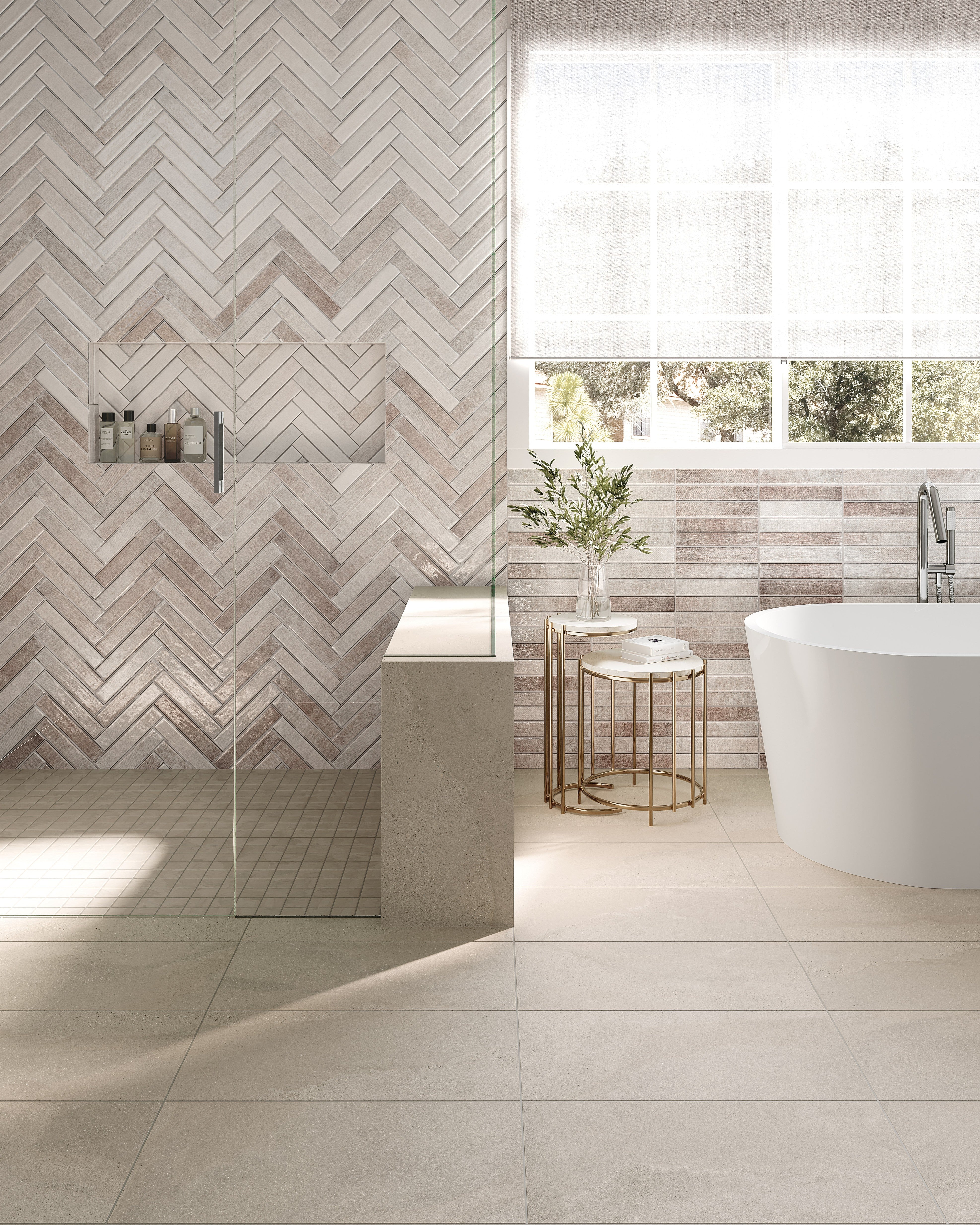 VENETIAN VISTA: Lido Luster Straight Stack 2X2 Mosaic (12"x12"x8-mm | natural | rectified)