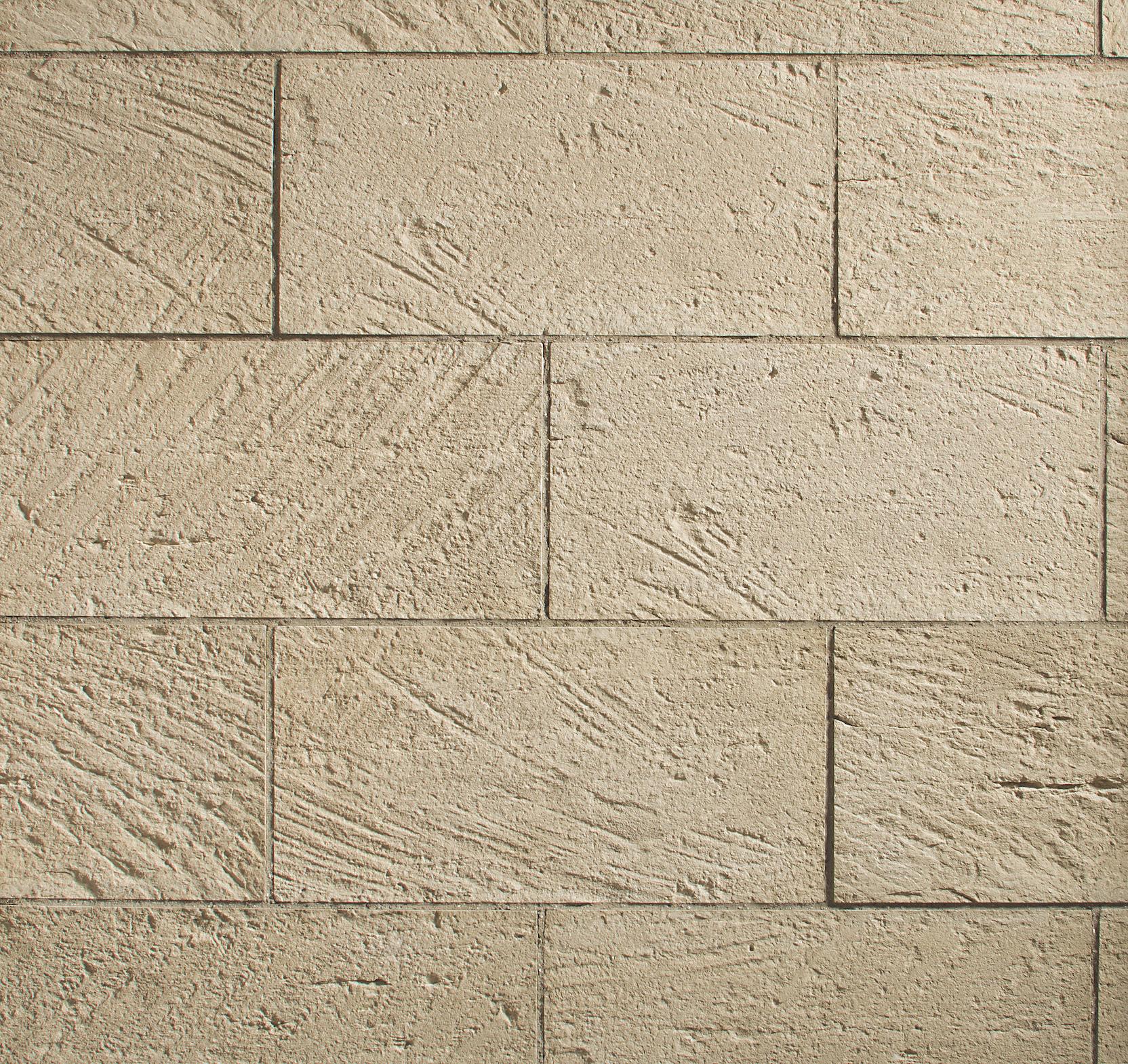 Carved Rectangle 10" x 20" Biscuit wall panels by Creative Mines, primary product image. Premium stone veneer for exterior and interior walls.