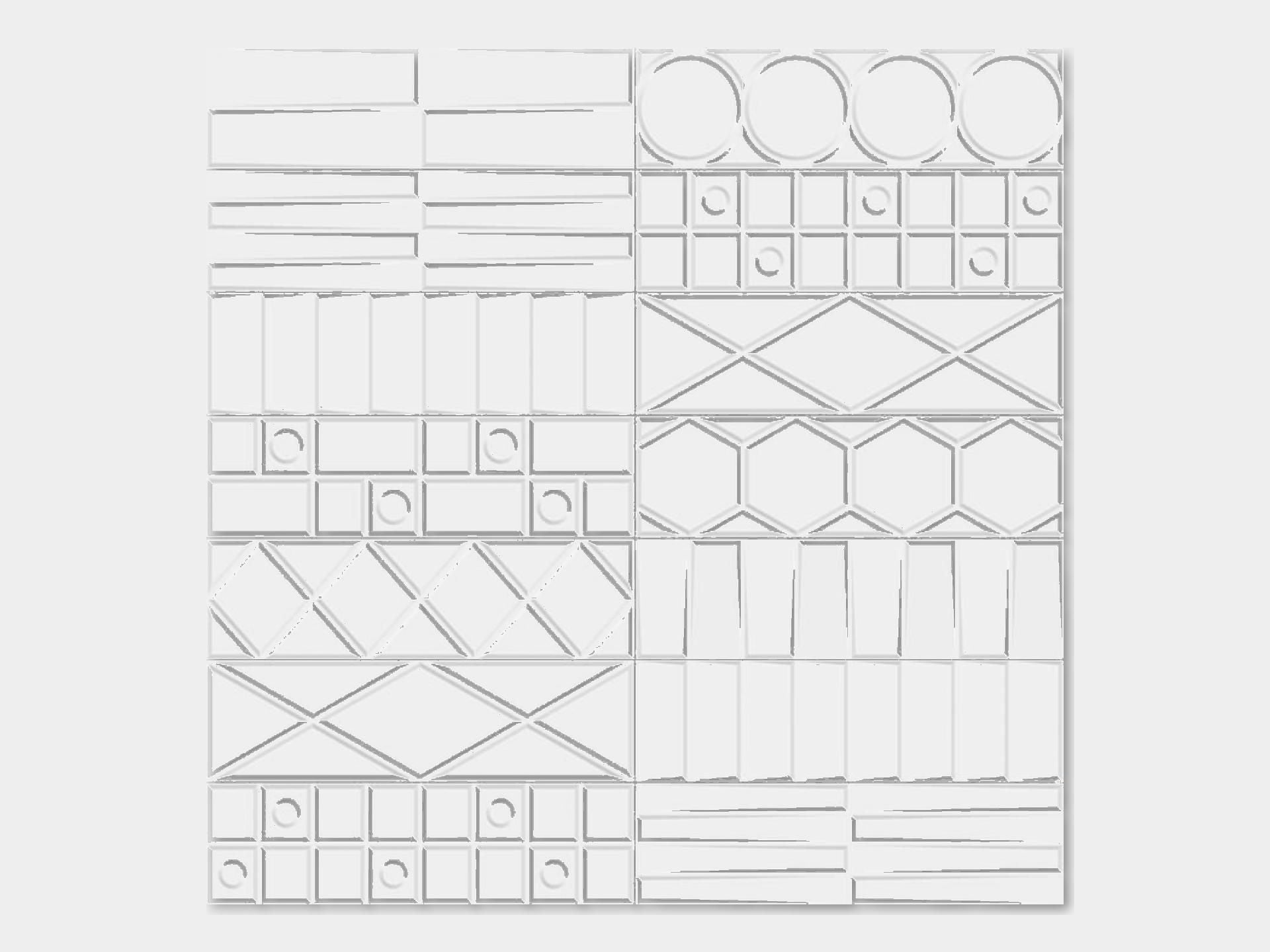 Geo White Deco Wall Tile (5x17x9.5-mm | gloss)
