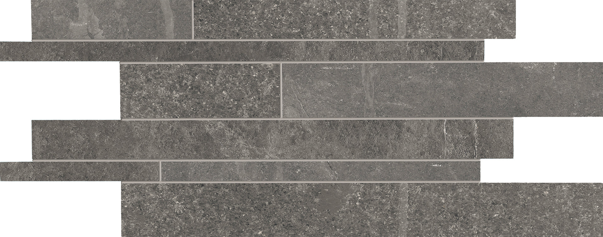 Groove Mistique Black porcelain decorative accent tile by Emil, 11 13/16"x23 5/8"x9.5-mm size. Premium Italian porcelain for floors and walls.