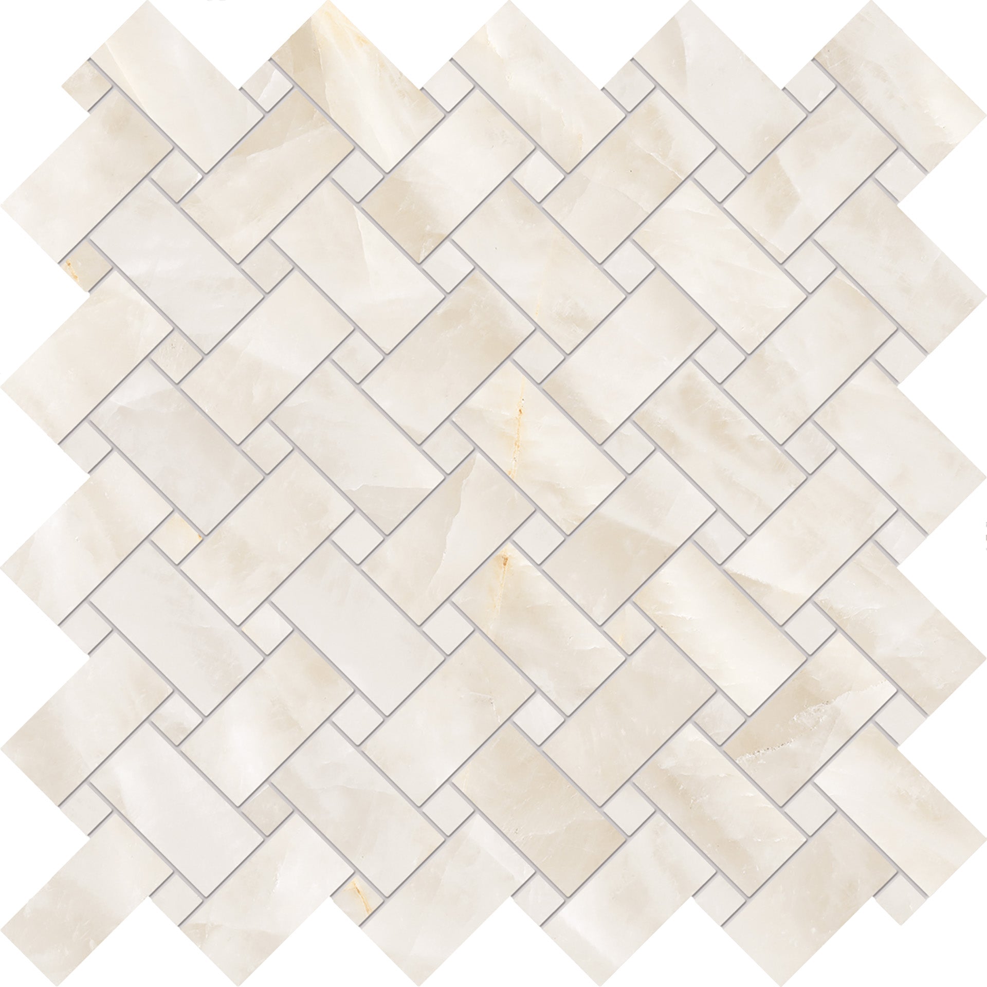 Tele di Marmo Crystal Vitrum White porcelain mosaic tile by Emil, silktech finish, 11 13/16"x11 13/16"x9-mm size. Premium Italian porcelain for floors and walls.