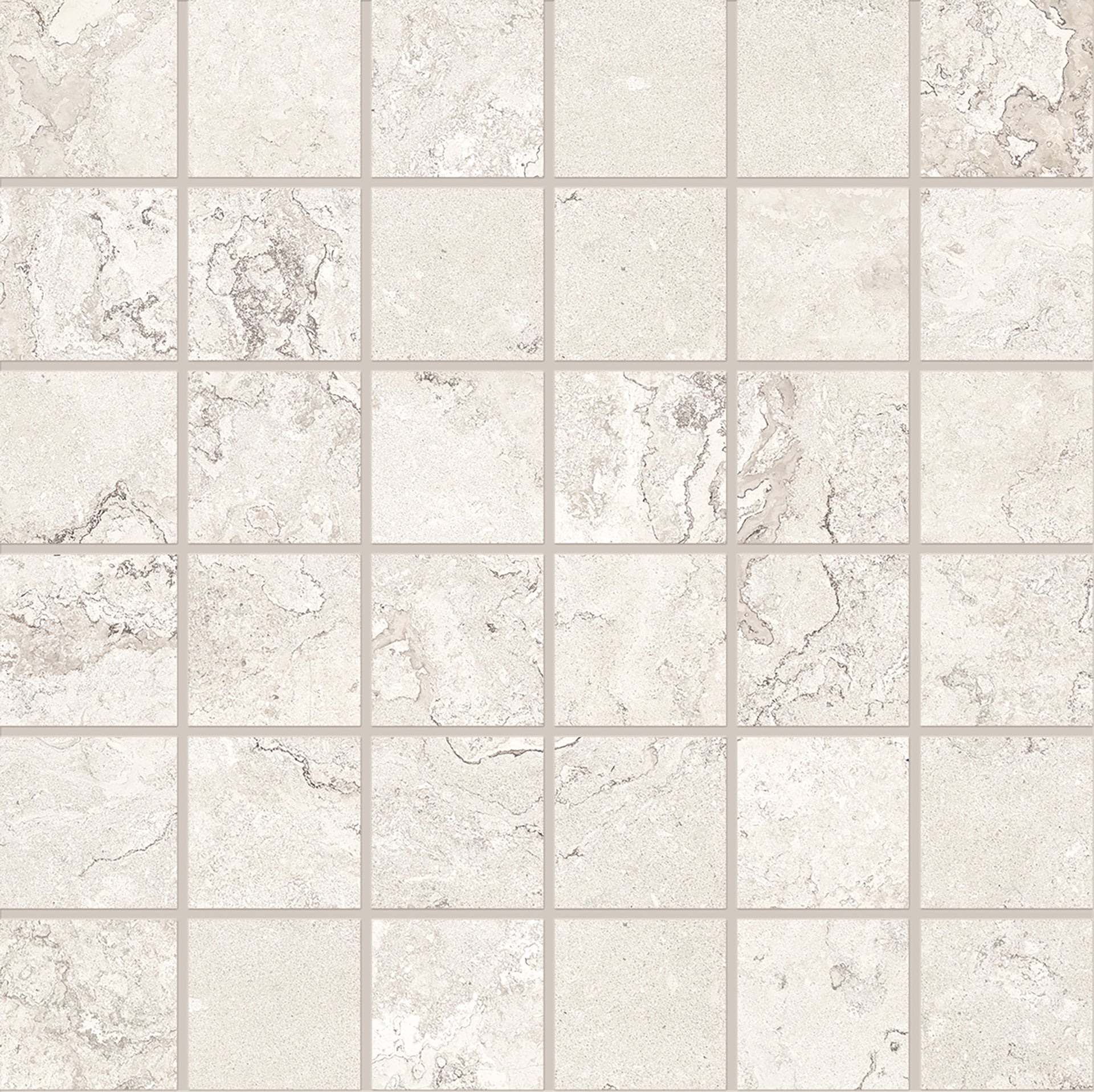 Unique Bourgogne Blanc porcelain mosaic tile by Emil, 11 13/16"x11 13/16"x9-mm size. Premium Italian porcelain for floors and walls.