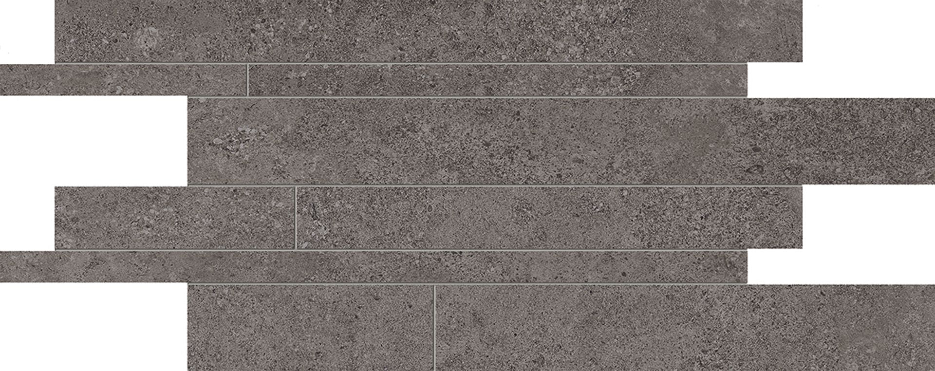 Landscape Antracite porcelain decorative accent tile by Emil, silktech finish, 11 13/16"x23 5/8"x9.5-mm size. Premium Italian porcelain for floors and walls.