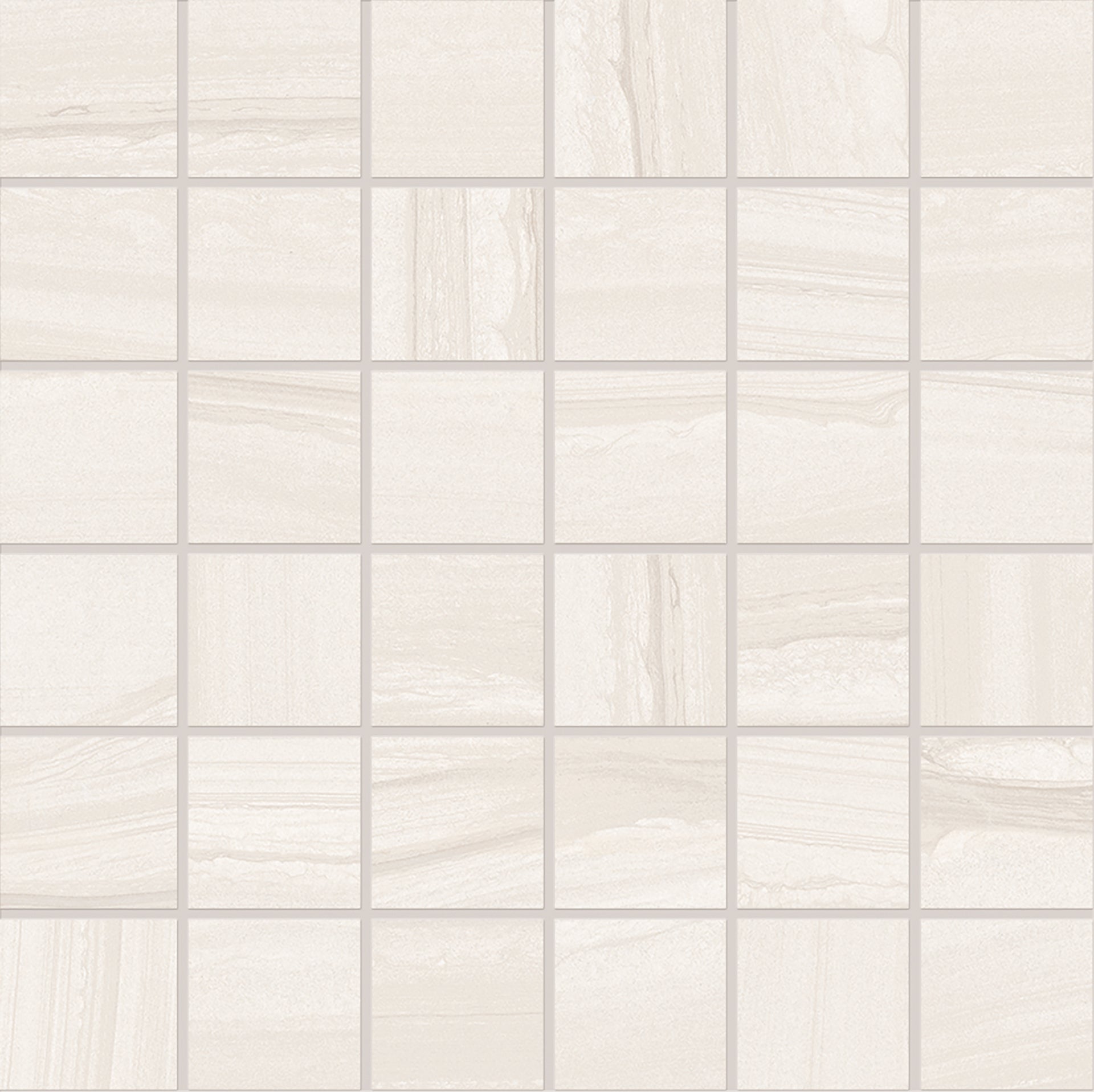 Varana Stone White porcelain mosaic tile by Emil, 1 15/16"x1 15/16"x9-mm size. Premium Italian porcelain for floors and walls.