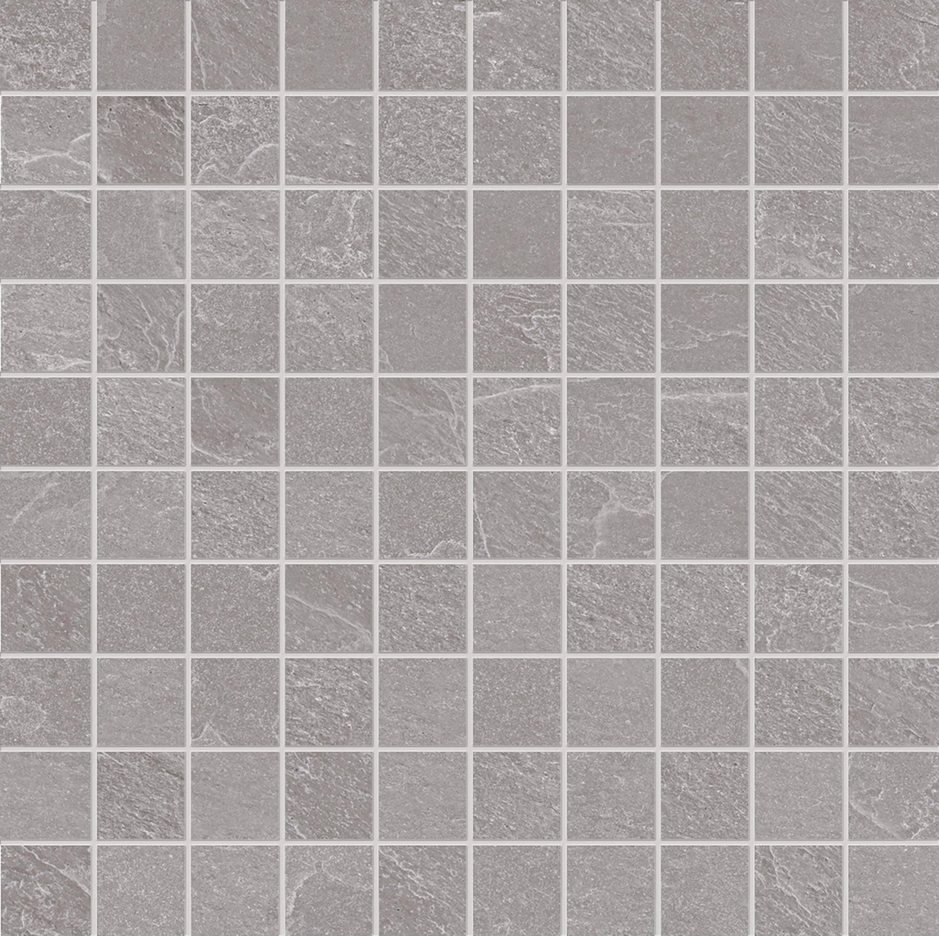 Nordika Grey porcelain mosaic tile by Emil, naturale finish, 11 13/16"x11 13/16"x9.5-mm size. Premium Italian porcelain for floors and walls.