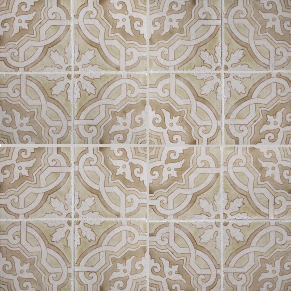 MAJOLICA: Amalfi Verde Glazed Terracotta Field Deco Tile (6"x6"x3/4" | matte)