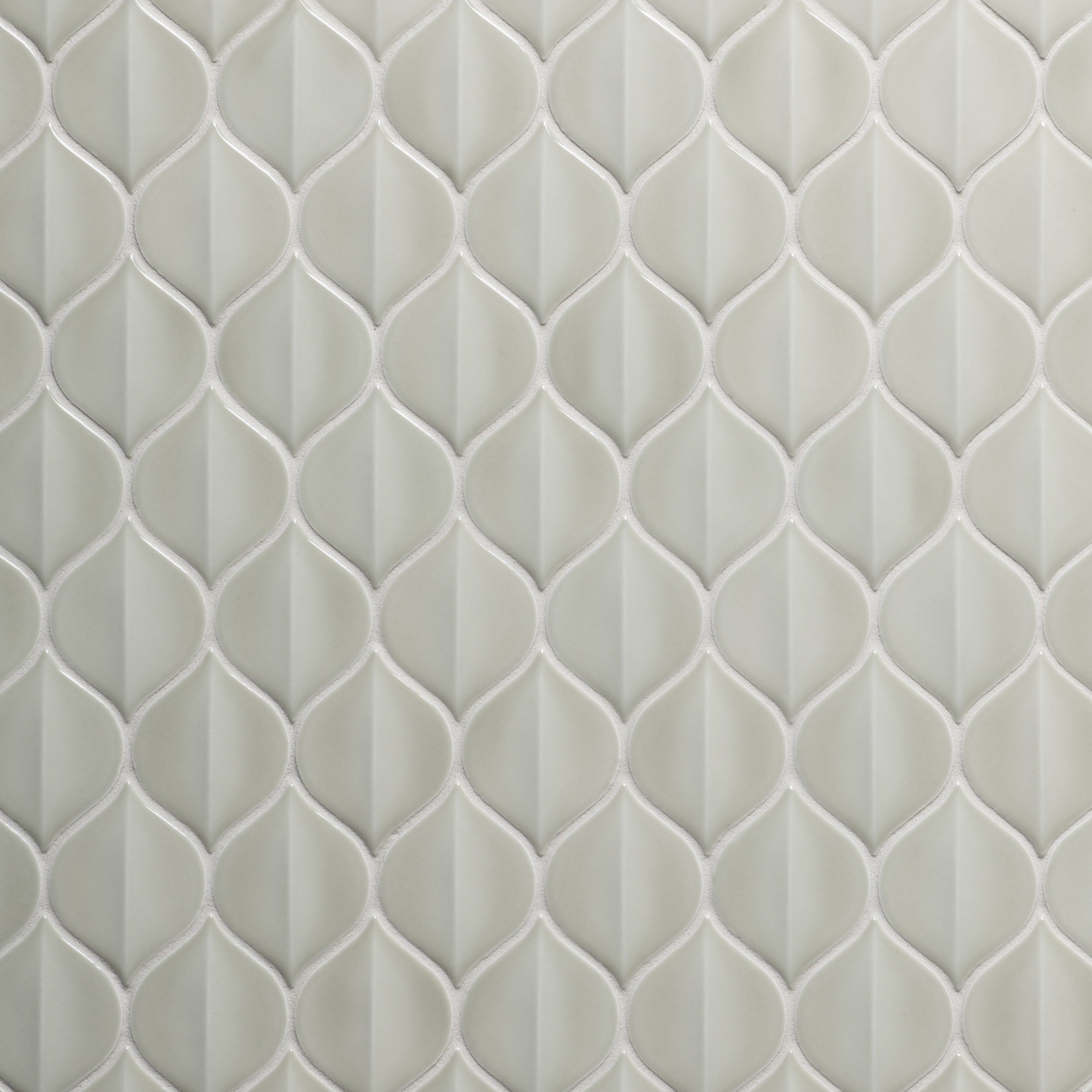 MIRAMAR: Petal Eucalyptus Glazed Ceramic Mosaic (11 1/8"x11 7/16"x5/16" | gloss)