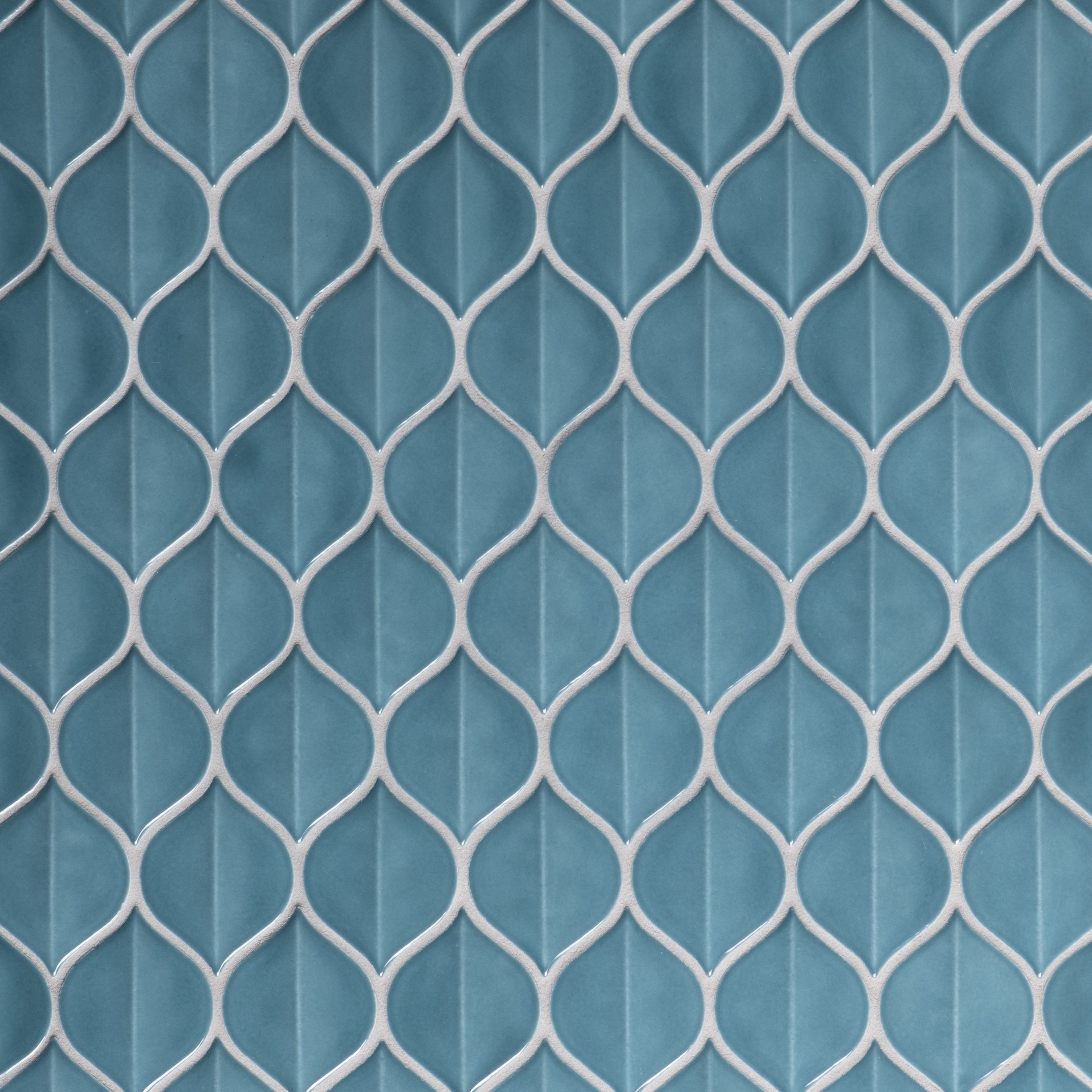 MIRAMAR: Petal Ocean Deep Glazed Ceramic Mosaic (11 1/8"x11 7/16"x5/16" | gloss)