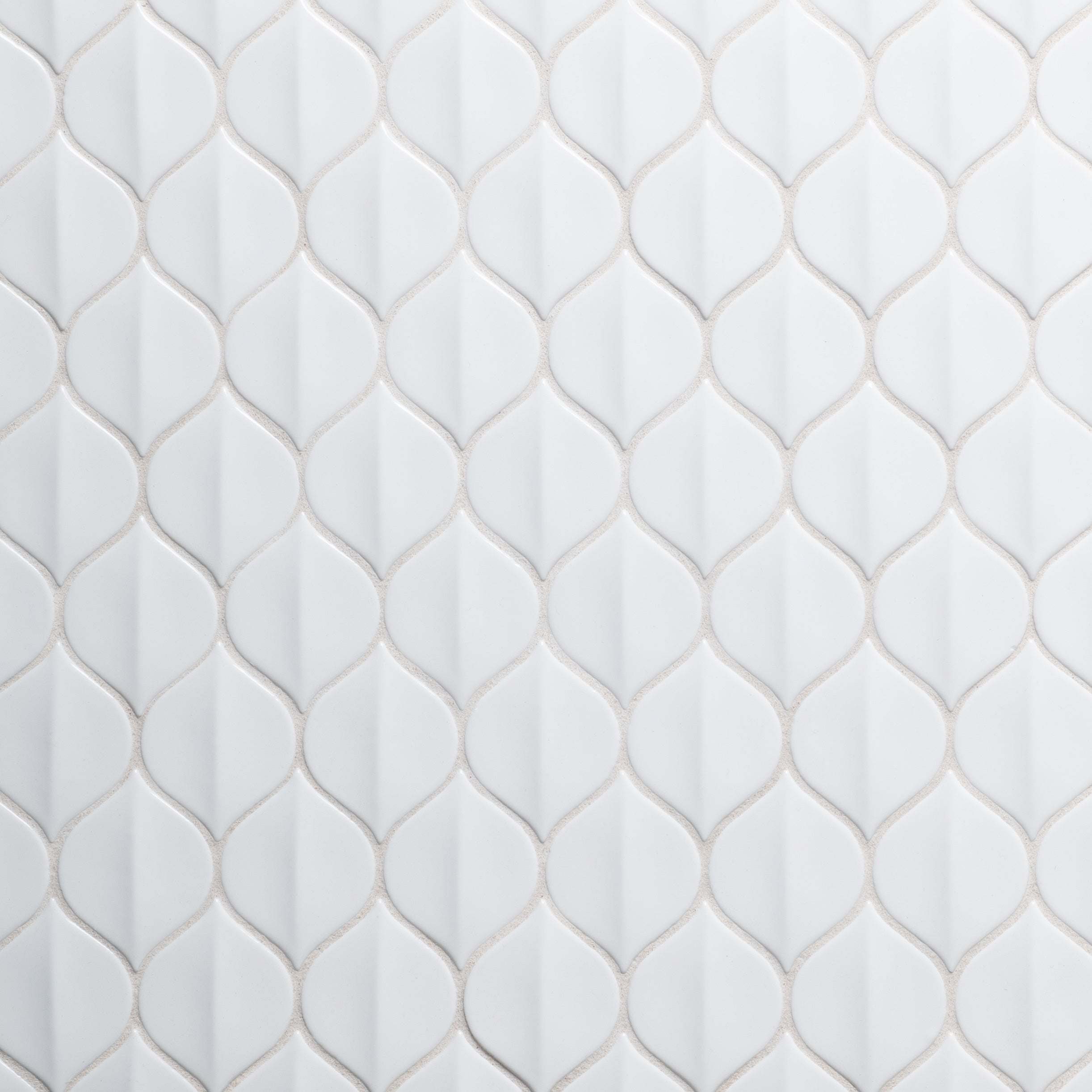 MIRAMAR: Petal White Glazed Ceramic Mosaic (11 1/8"x11 7/16"x5/16" | gloss)