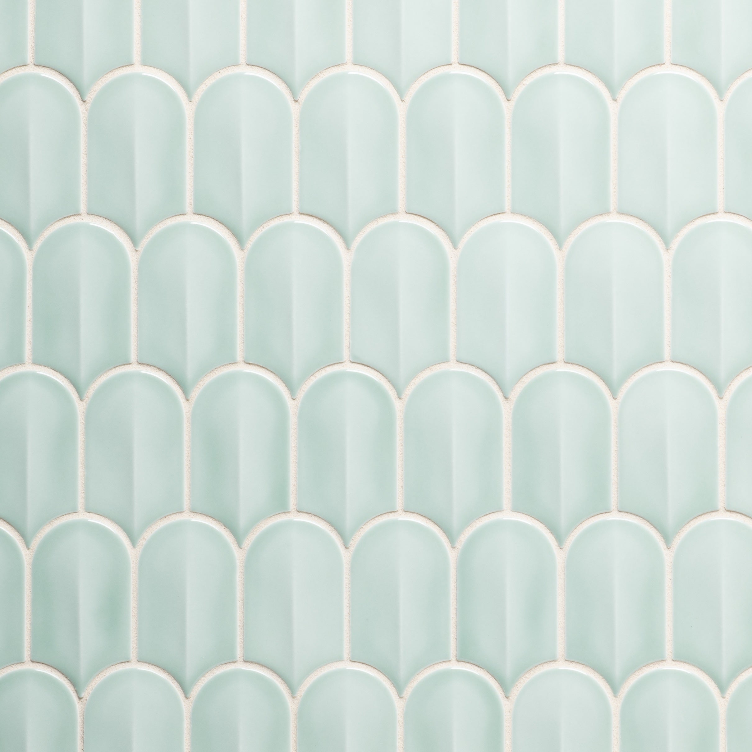 MIRAMAR: Scale Sea Glass Glazed Ceramic Mosaic (11 3/4"x10 9/16"x5/16" | gloss)