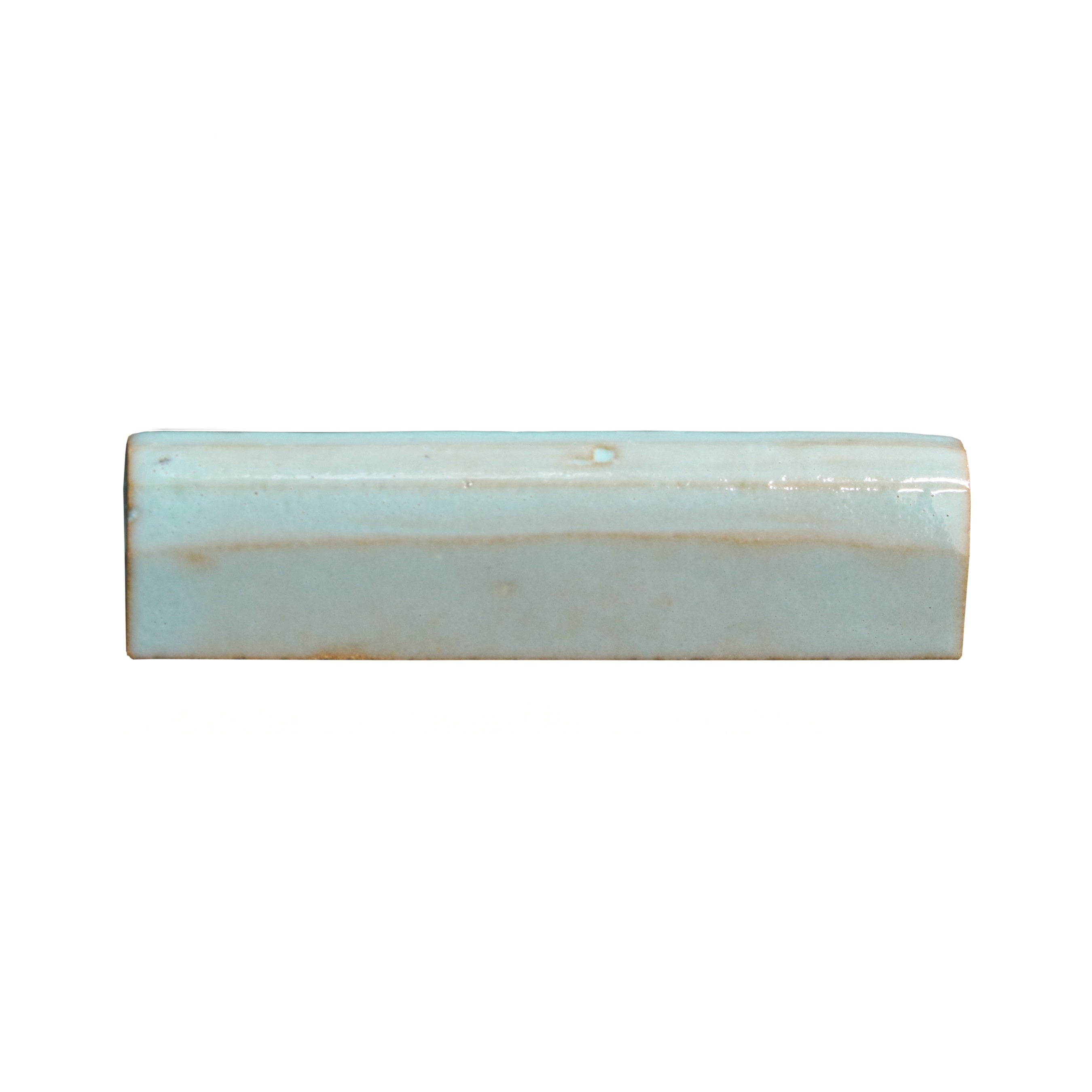 ZEL: Aquamarine Glazed Zellige Petite Bullnose Trim (1"x4"x1/2" | gloss)