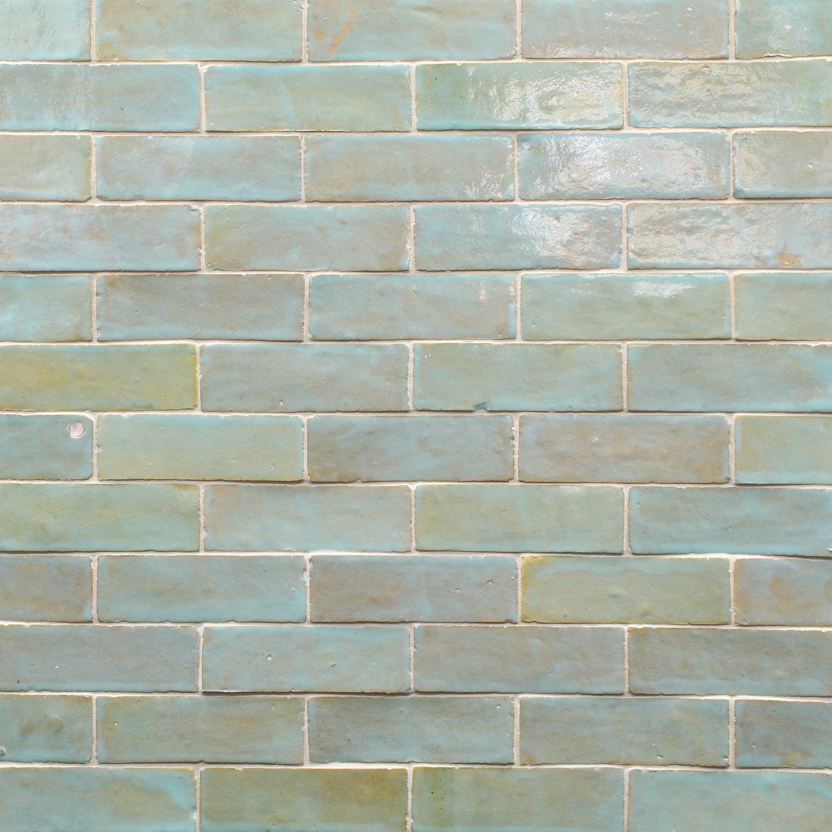 ZEL: Bejmat Aquamarine Glazed Zellige Field Tile (2"x6"x1/2" | gloss)