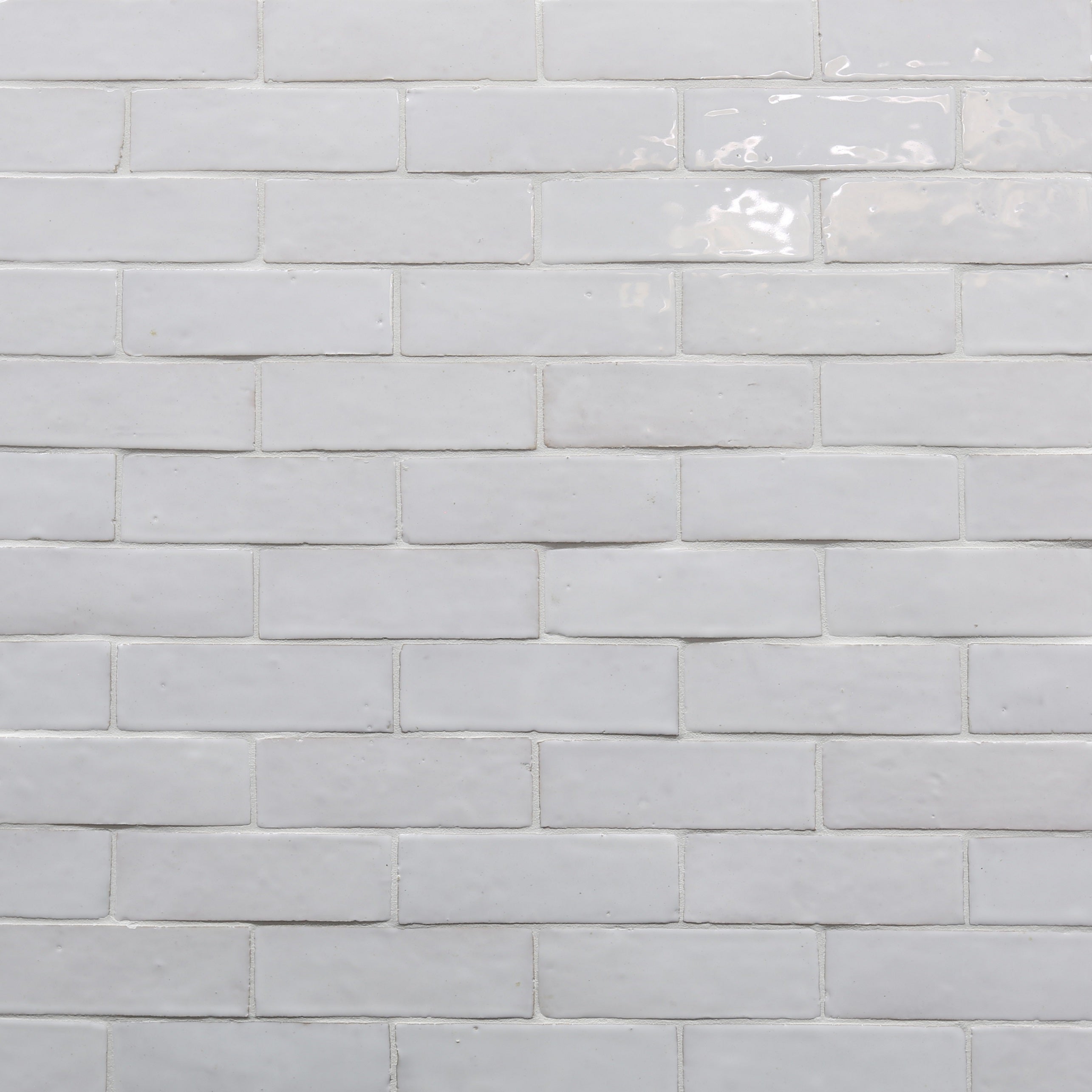 Zel Bejmat Atlas Snow Glazed Zellige Field Tile | 2X6X1/2 | Gloss