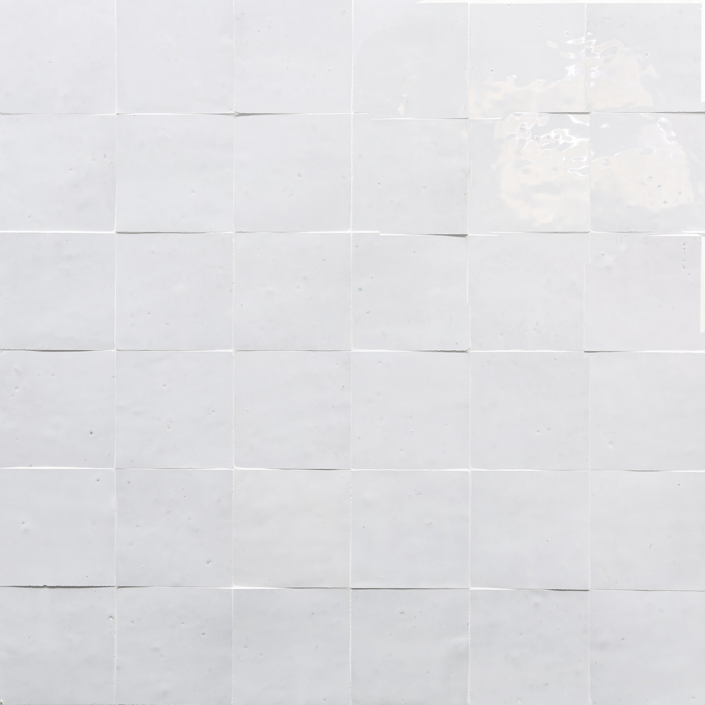 Zel Classic Atlas Snow Glazed Zellige Field Tile | 4X4X1/2 | Gloss