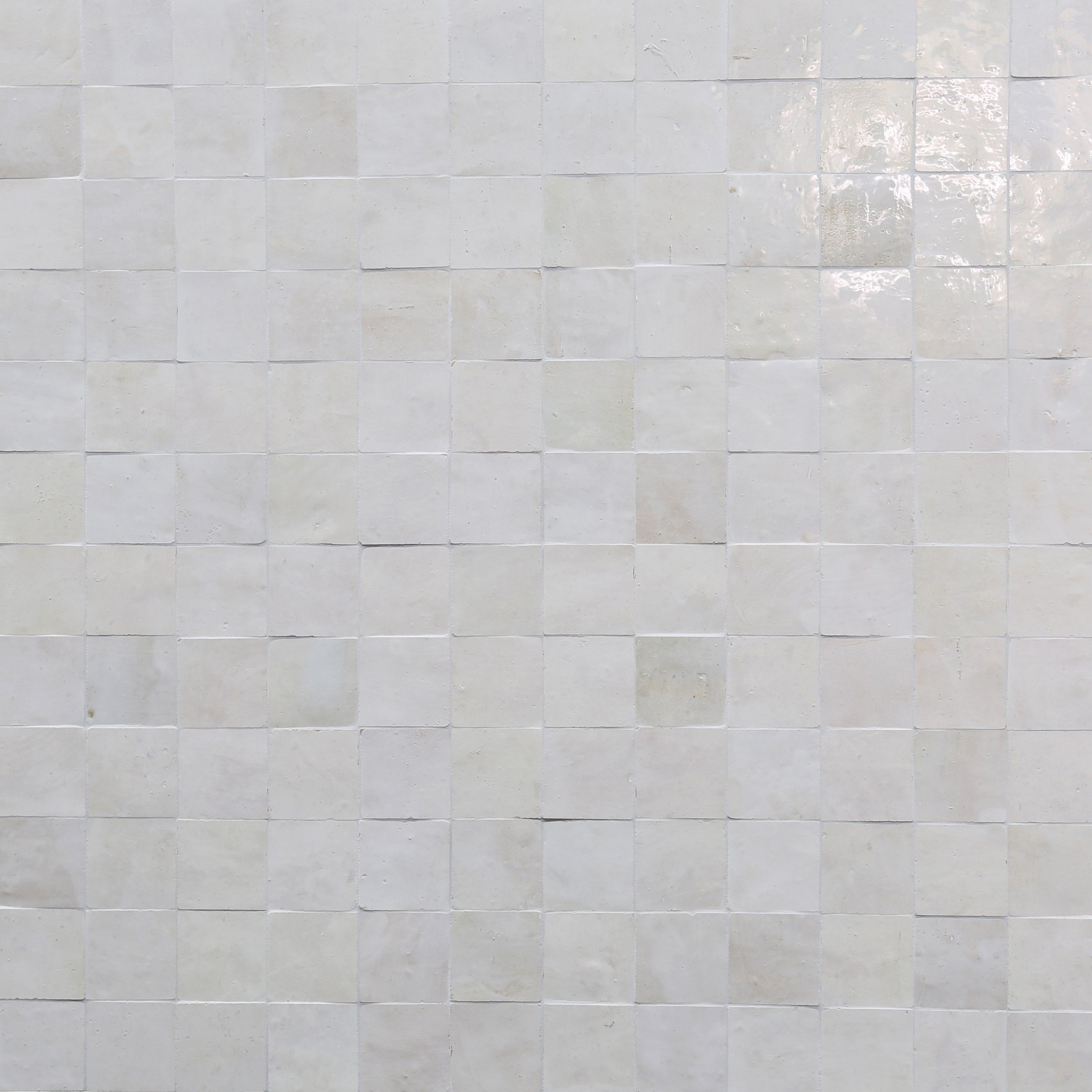 ZEL: Classic Desert White Glazed Zellige Mosaic (11 3/4"x11 3/4"x3/8" | gloss)