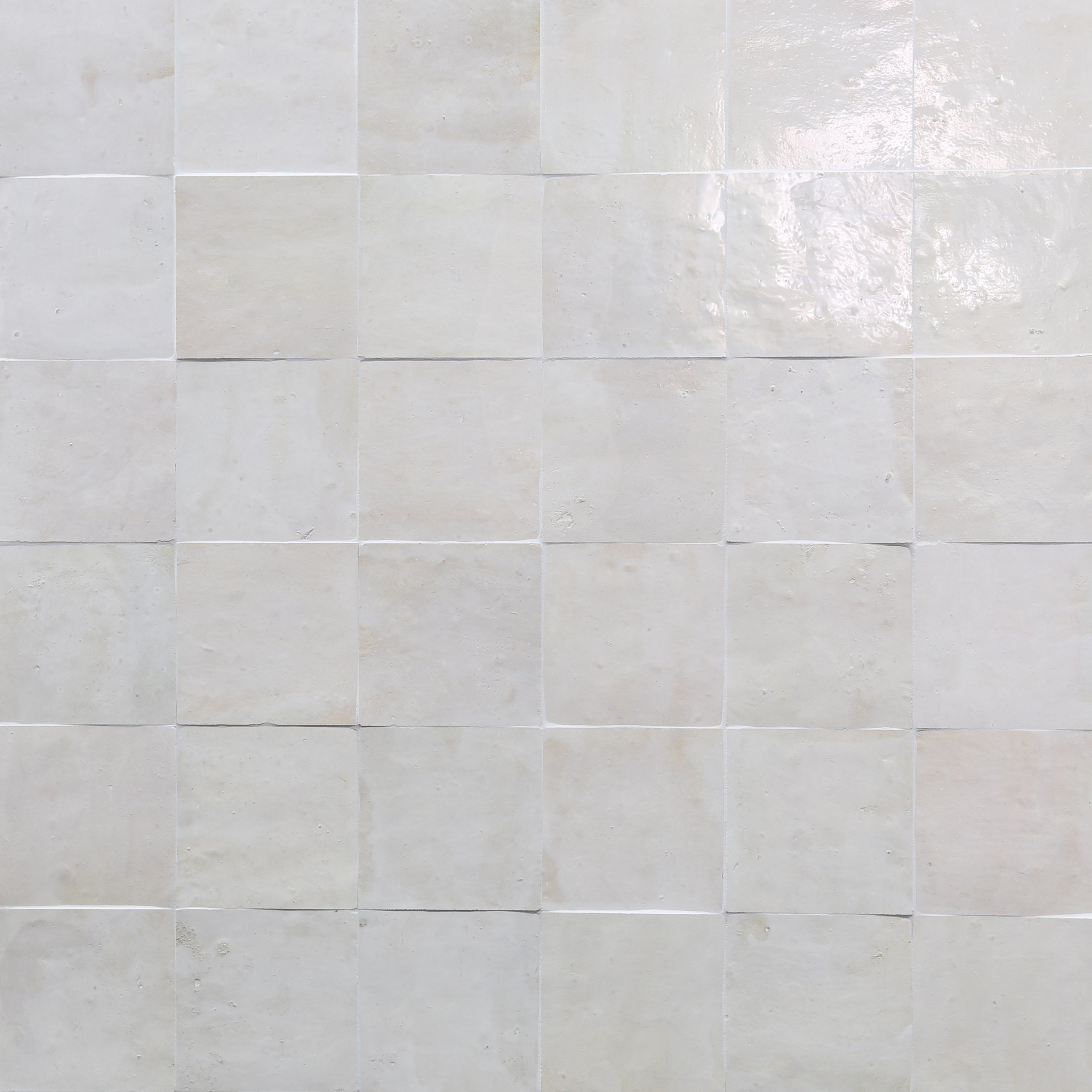 Zel Classic Desert White Glazed Zellige Field Tile | 4X4X1/2