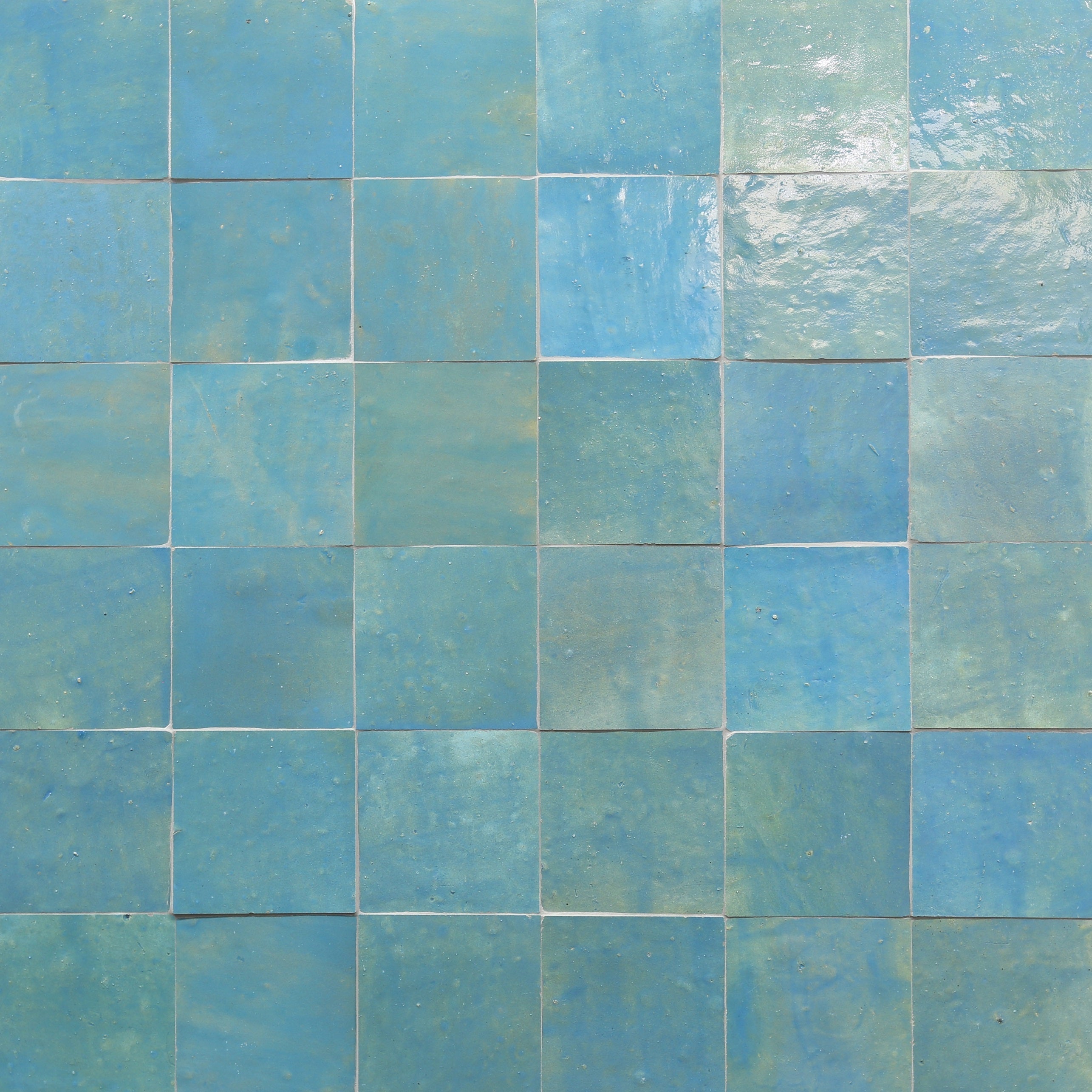 ZEL: Classic Moroccan Sky Glazed Zellige Field Tile (4"x4"x1/2" | gloss)