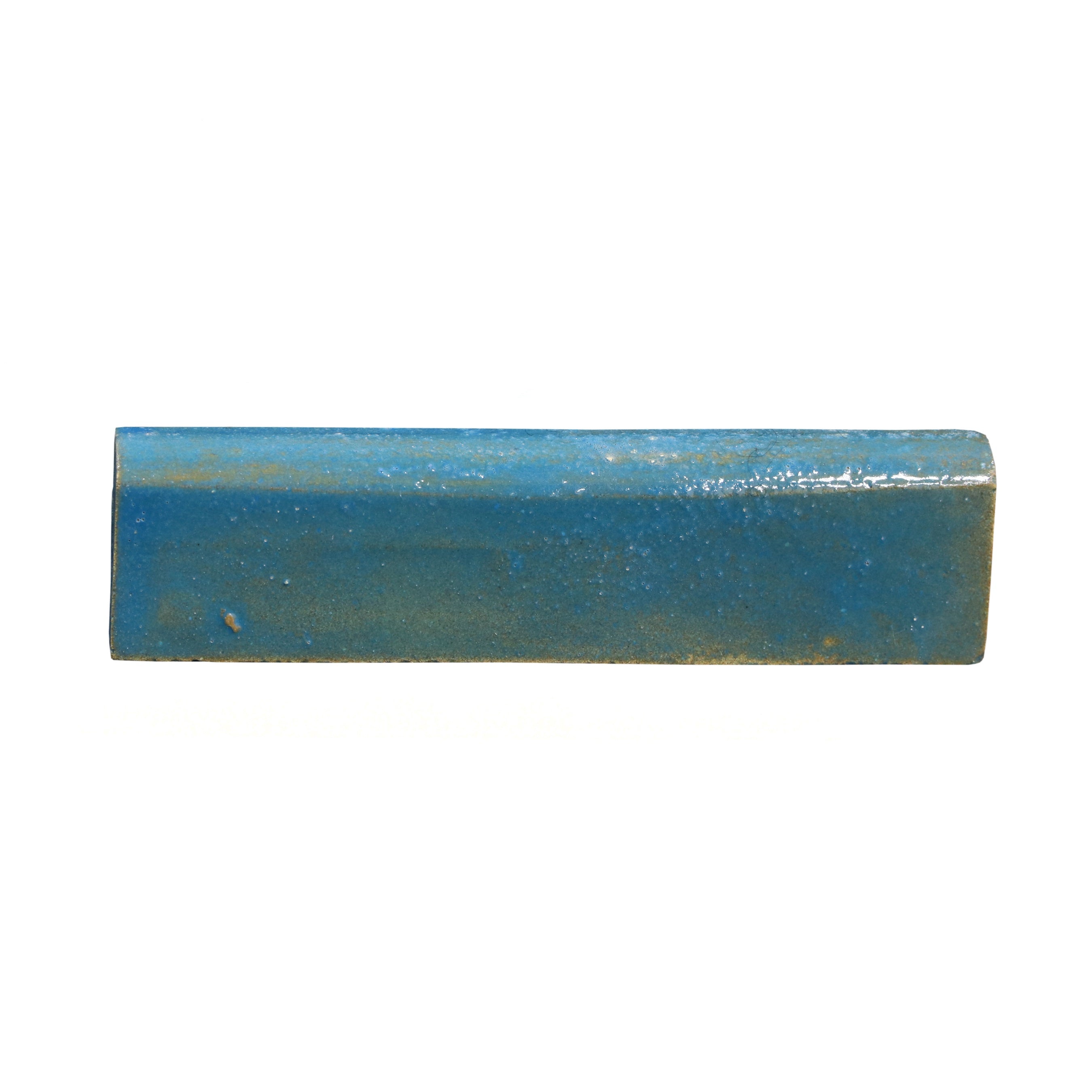 ZEL: Moroccan Sky Glazed Zellige Petite Bullnose Trim (1"x4"x1/2" | gloss)