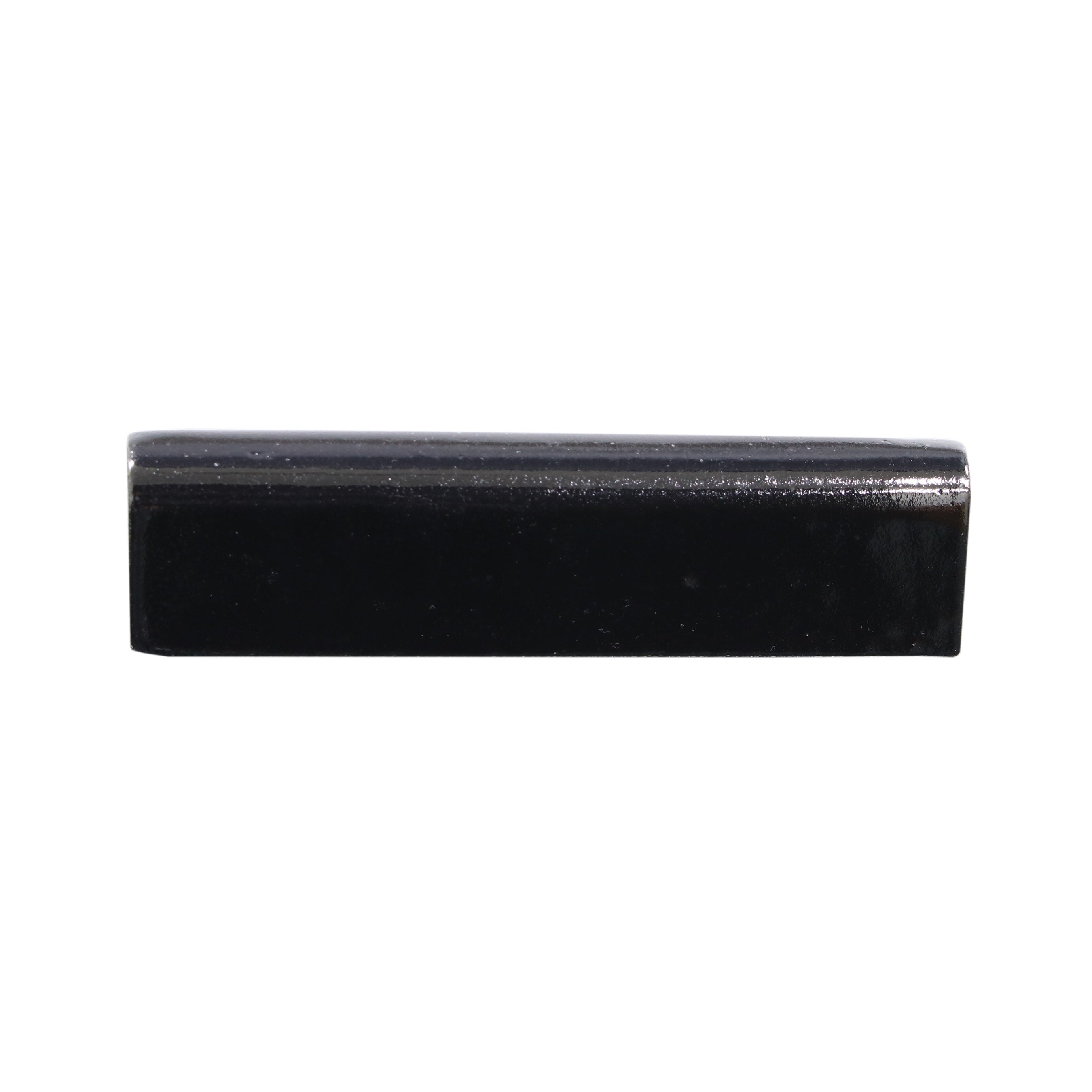 ZEL: Noir Glazed Zellige Petite Bullnose Trim (1"x4"x1/2" | gloss)