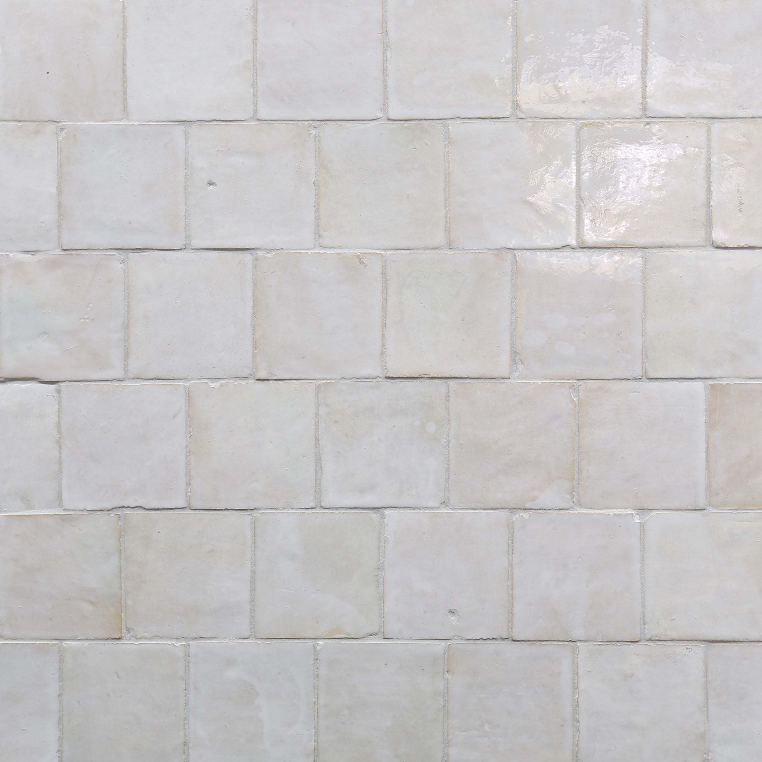 ZEL: Nouveau Desert White Glazed Zellige Field Tile (4"x4"x1/2" | gloss)