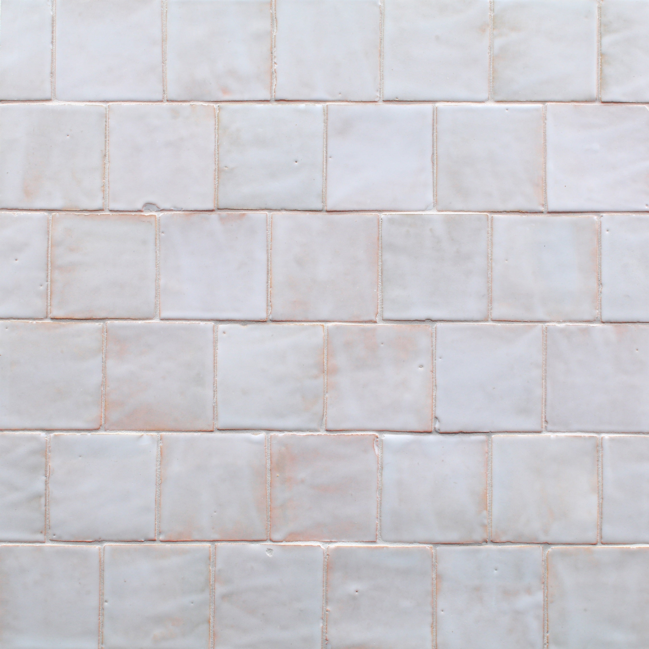 ZEL: Nouveau Fez White Glazed Zellige Field Tile (4"x4"x1/2" | gloss)