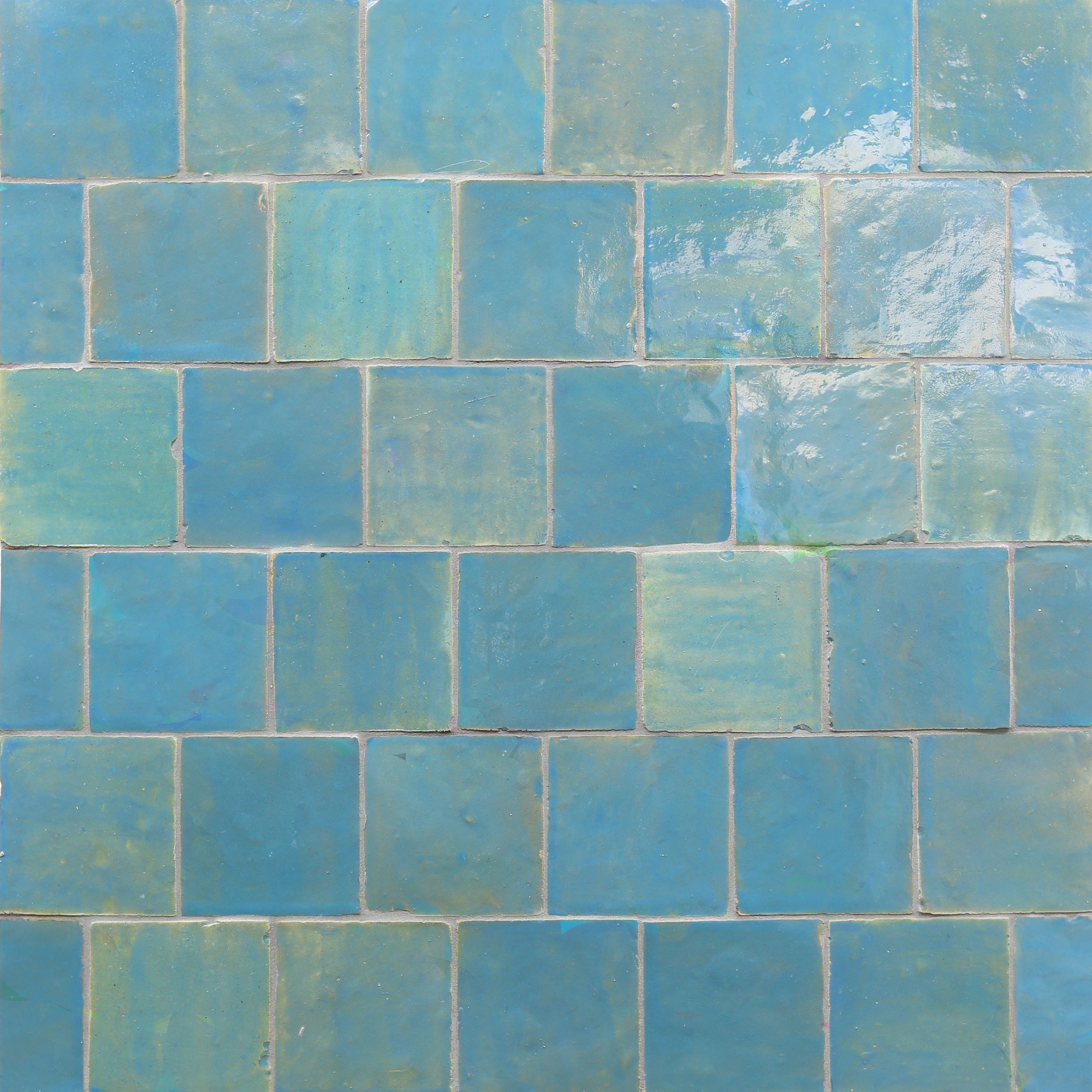 ZEL: Nouveau Moroccan Sky Glazed Zellige Field Tile (4"x4"x1/2" | gloss)