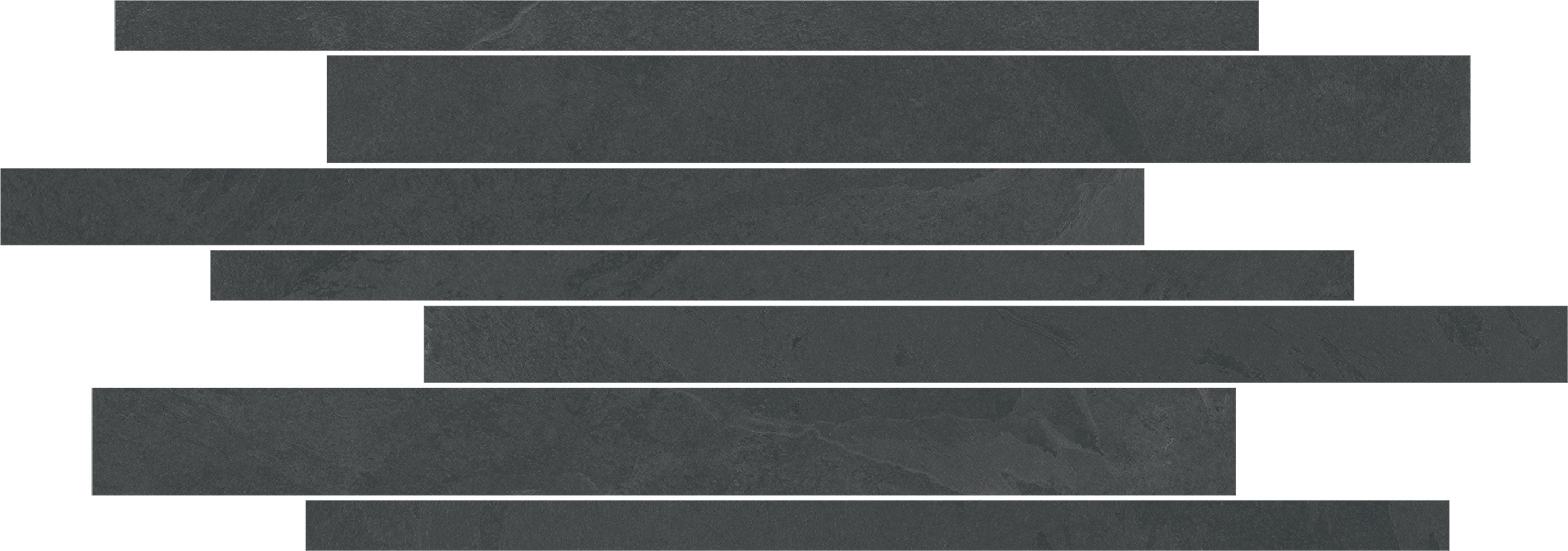 TREK Anthracite porcelain mosaic, top-down product view, 12"×24"×11/32" size. Premium porcelain for floors and walls.