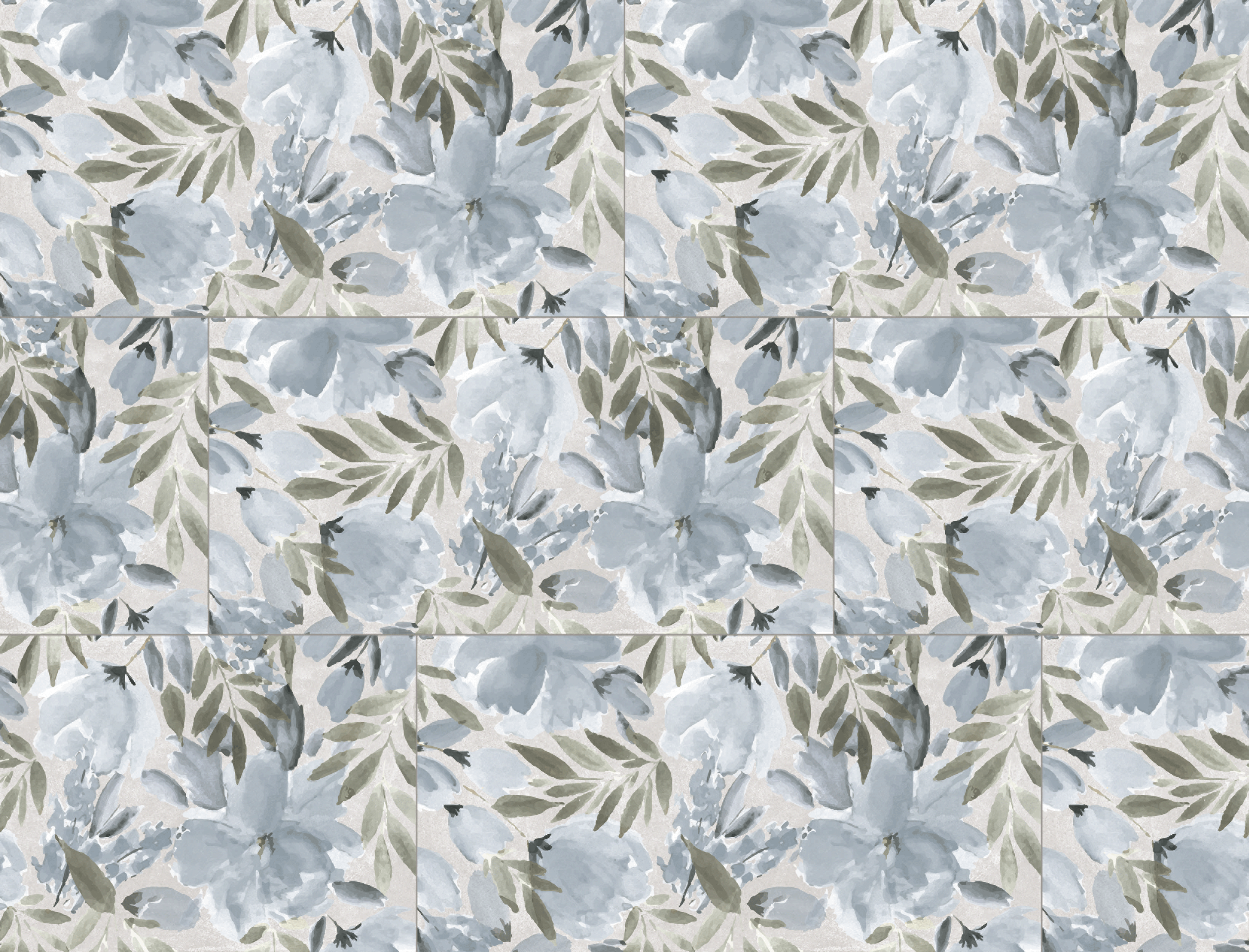 landmark 9mm deco xl blue peony deco tile 24x48x9mm matte rectified porcelain tile distributed by surface group international