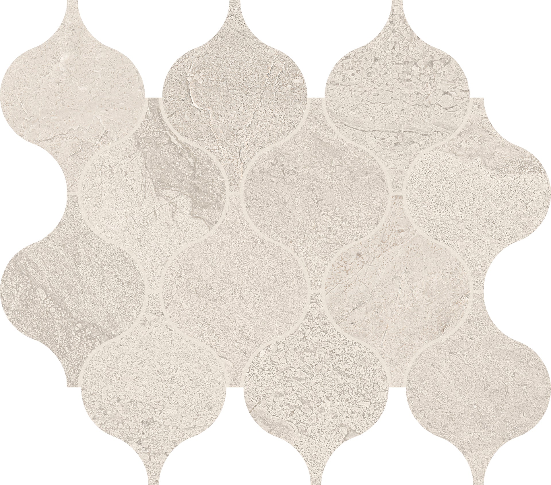Pietra di Orosei Grigio Conchiglia porcelain mosaic tile by Emil, silktech finish, 11 1/2"x13 1/16"x9-mm size. Premium Italian porcelain for floors and walls.