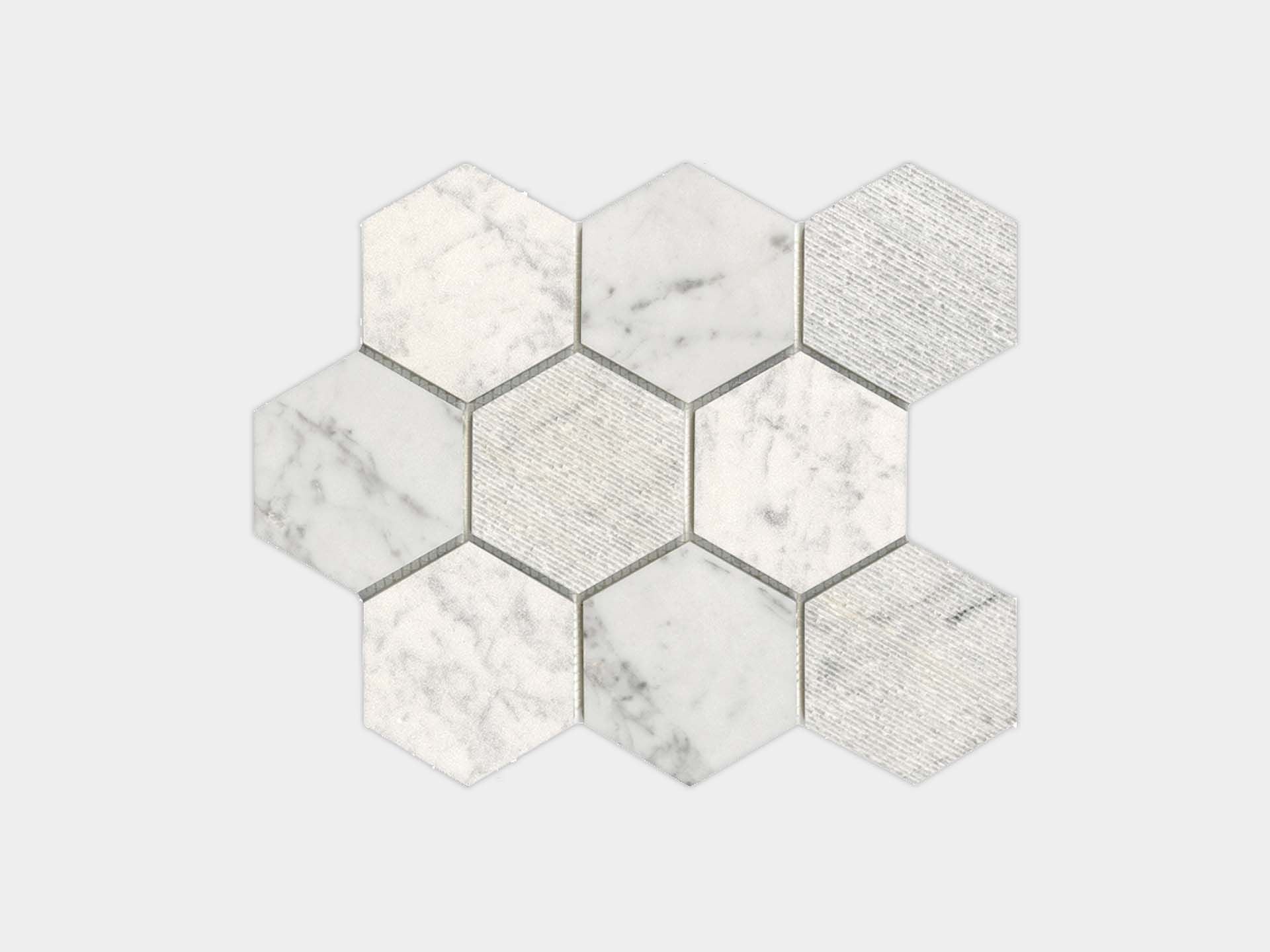 World White Hexagon Mosaic (10x12x8-mm | matt)