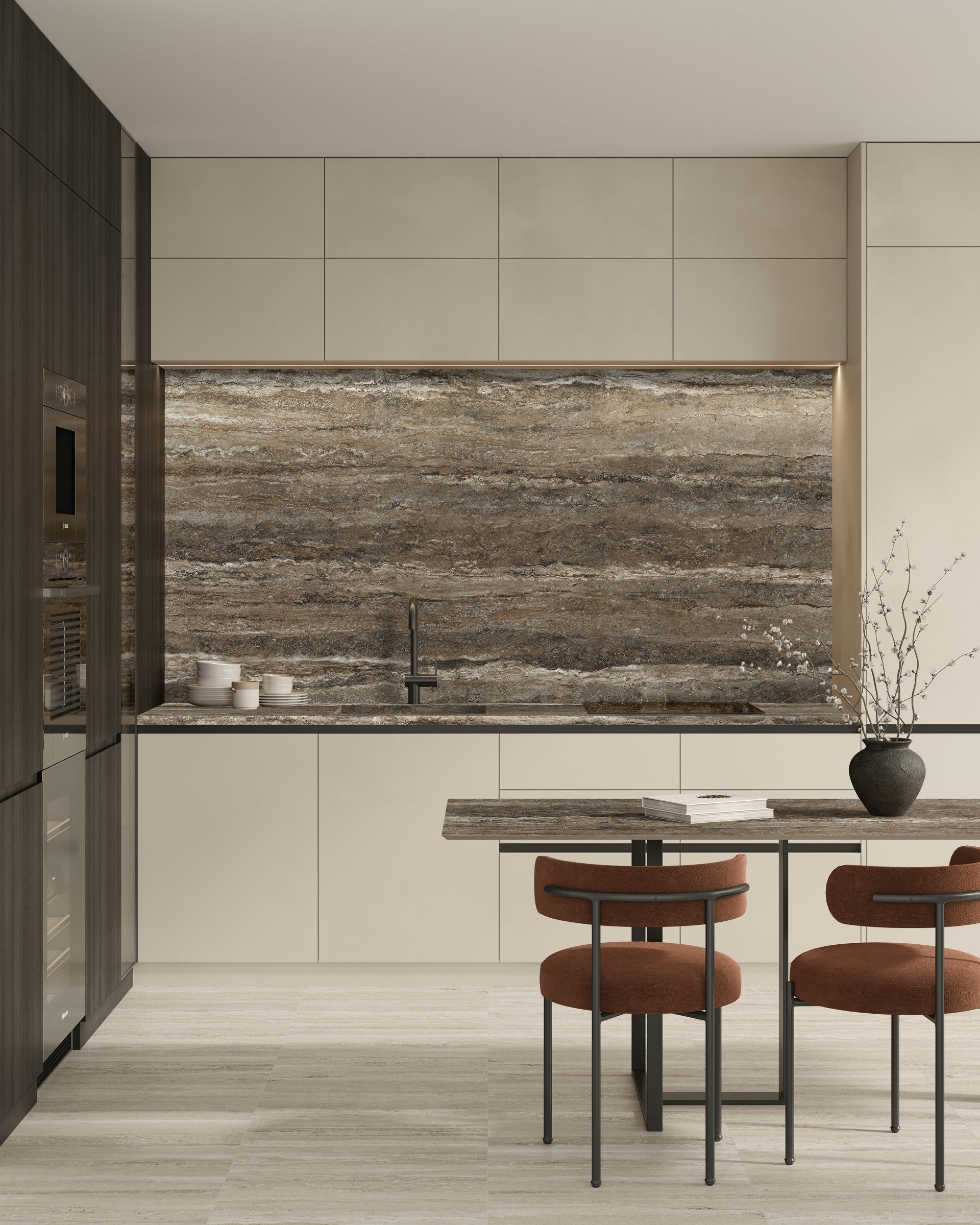 TRAVERTINE: Titanium Bullnose (12"x24"x20-mm | grip)