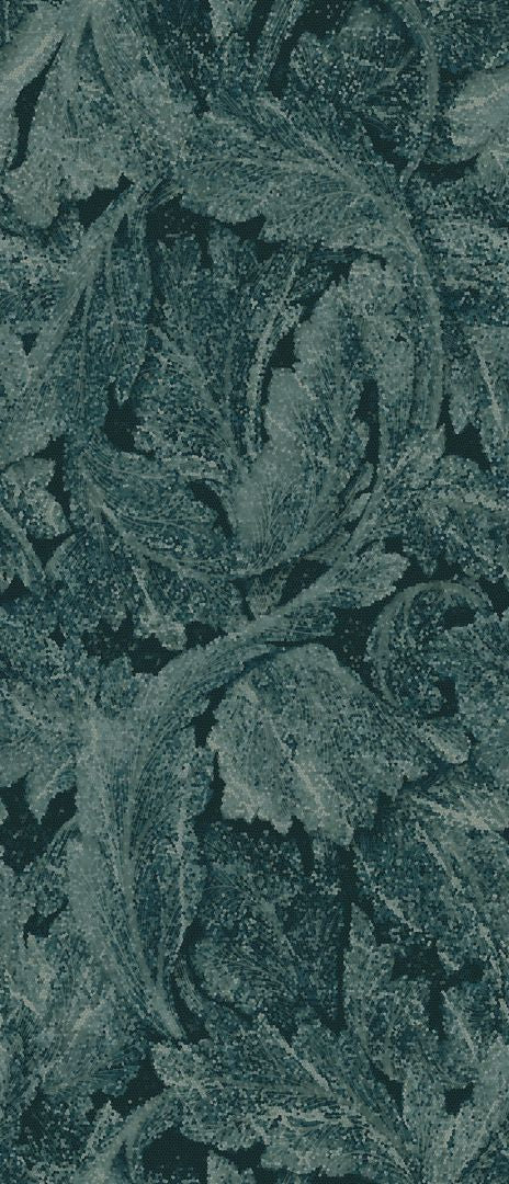 Tele Di Marmo Revolution Verde Saint Denis porcelain decorative accent tile by Emil, full lappato finish, 47 1/4"x109 7/16"x6.5-mm size. Premium Italian porcelain for floors and walls.