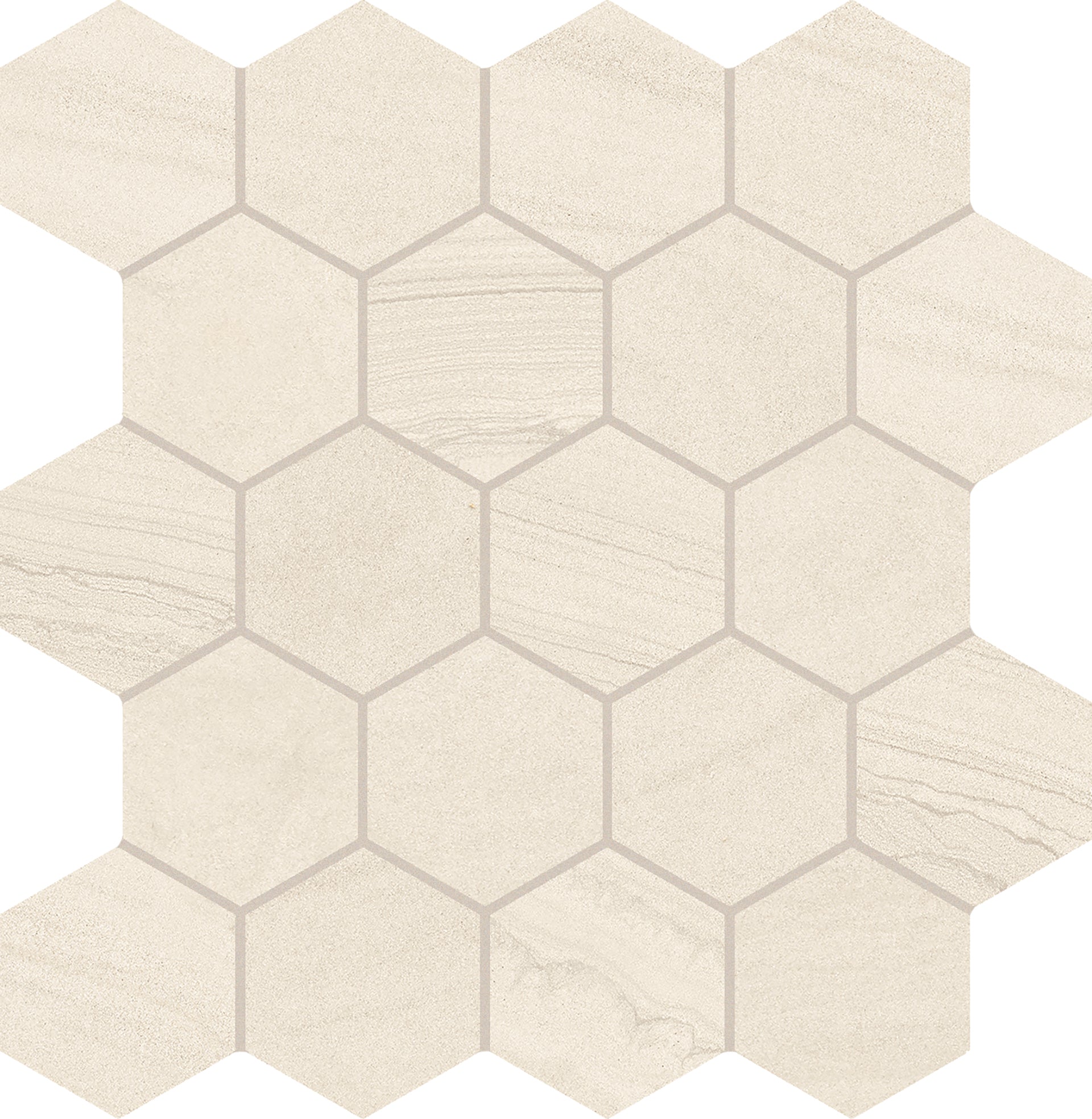 Varana Stone Beige porcelain mosaic tile by Emil, 1 3/16"x11 13/16"x9-mm size. Premium Italian porcelain for floors and walls.