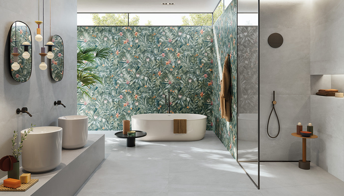 Pigmento GRIGIO AVIO porcelain mosaic tile by Emil, silktech finish, 12"x12" size. Premium Italian porcelain for floors and walls.
