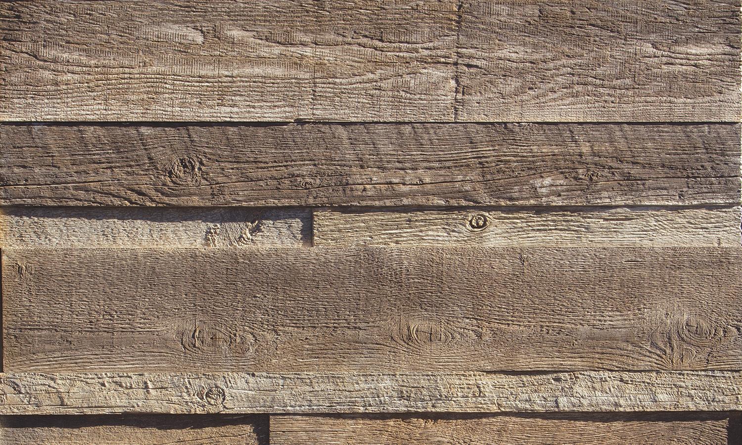 Vintage Ranch Saddlewood wall panels by Eldorado Stone, primary product image. Premium stone veneer for exterior and interior walls.